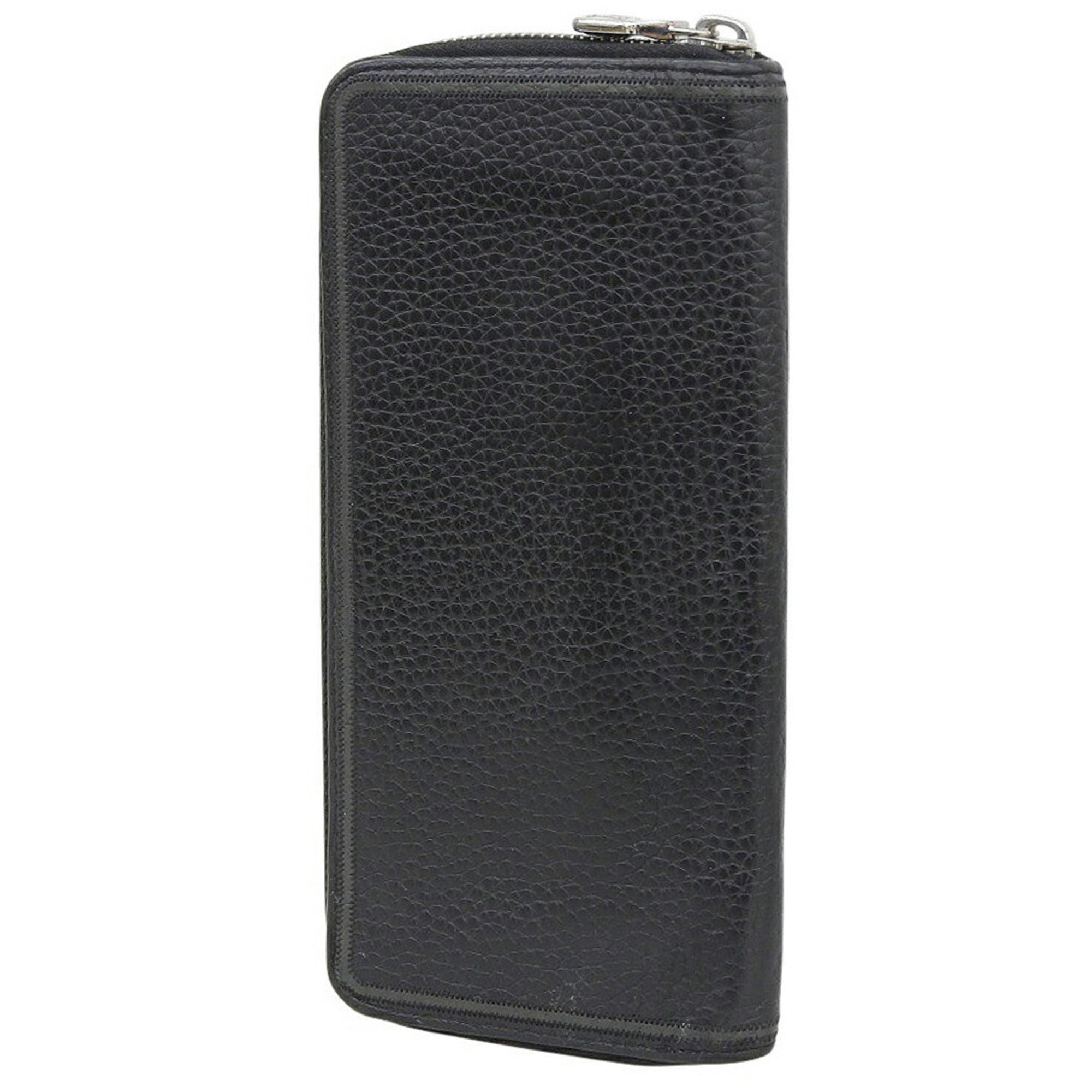 Louis Vuitton Black Leather Long Wallet (Bi-Fold) (Pre-Owned)
