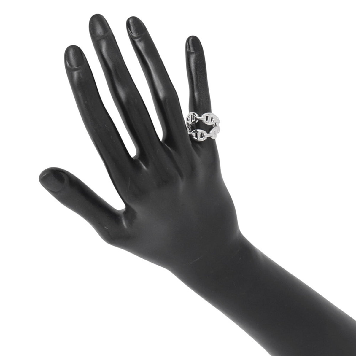 Hermes Silver 925 Band Ring (Pre-Owned)