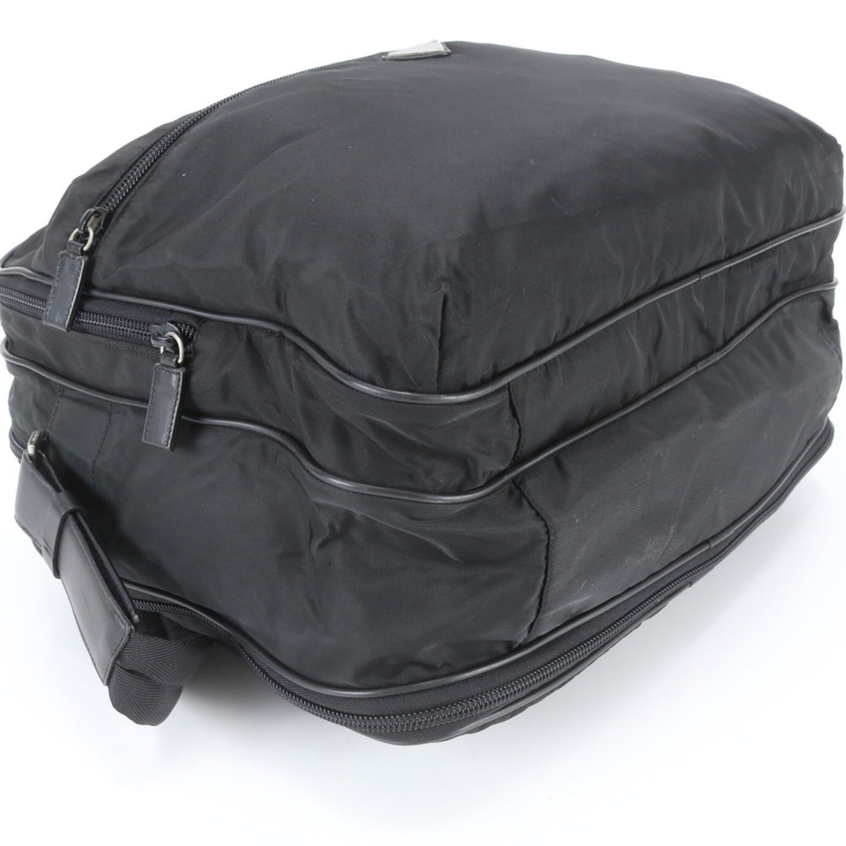 Prada Black Leather Nylon Boston Bag Shoulder Bag (Pre-Owned)