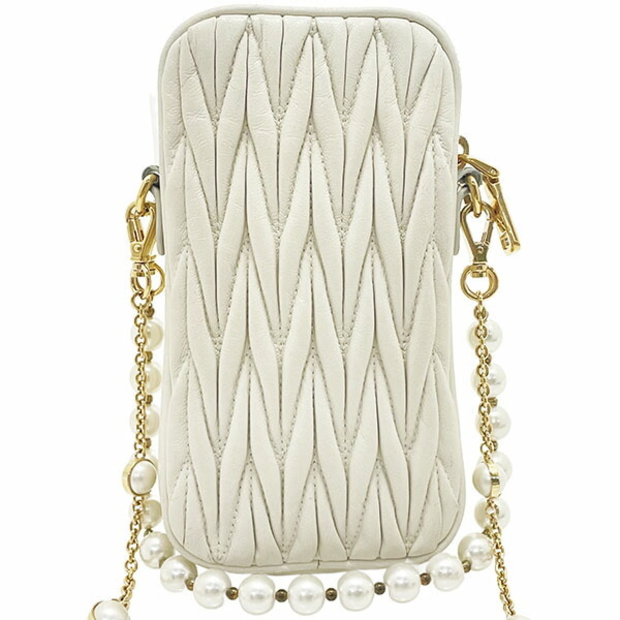 Miu Miu Ivory Leather Phone Wallet (Pre-Owned)