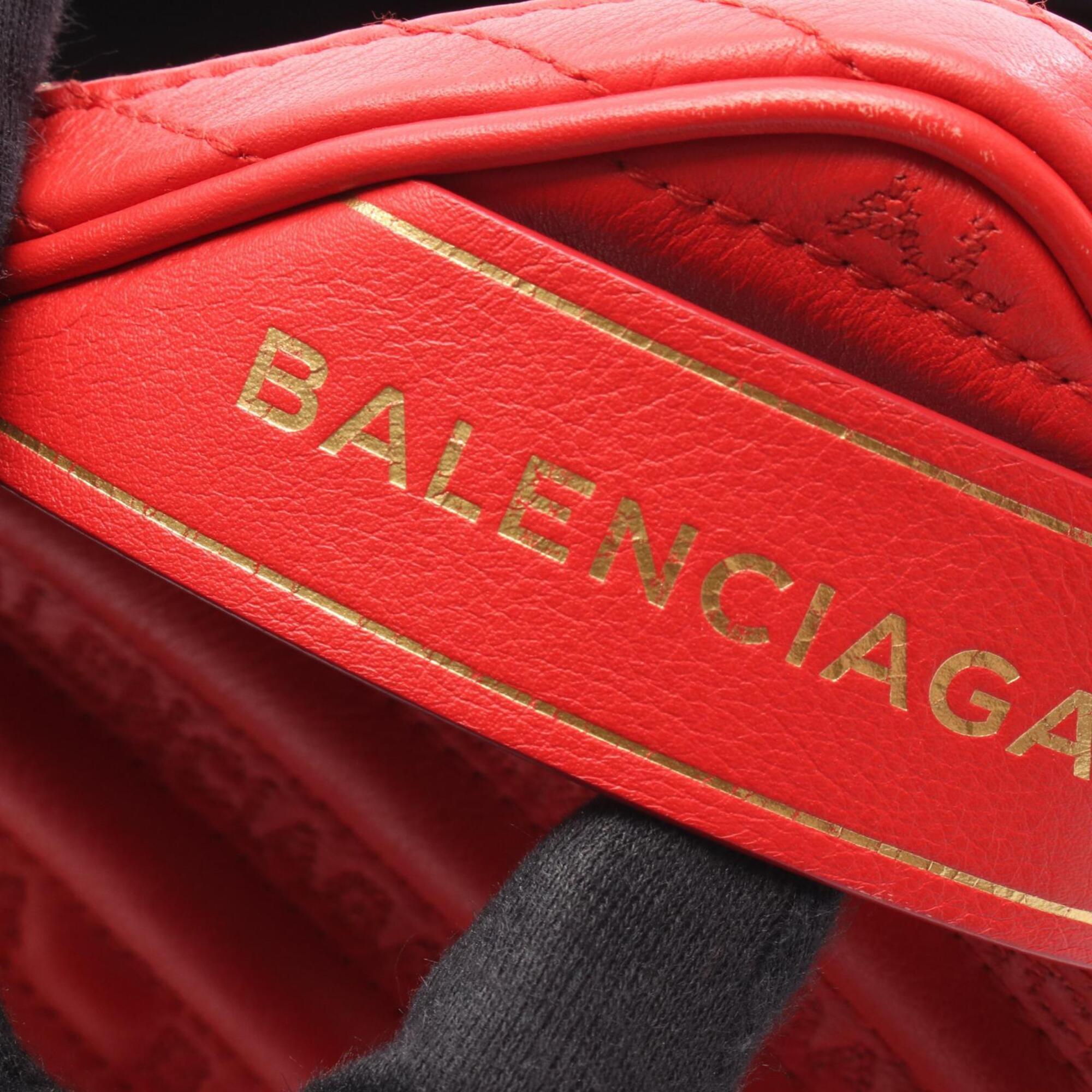 Balenciaga Red Color Leather Handbag Shoulder Bag (Pre-Owned)