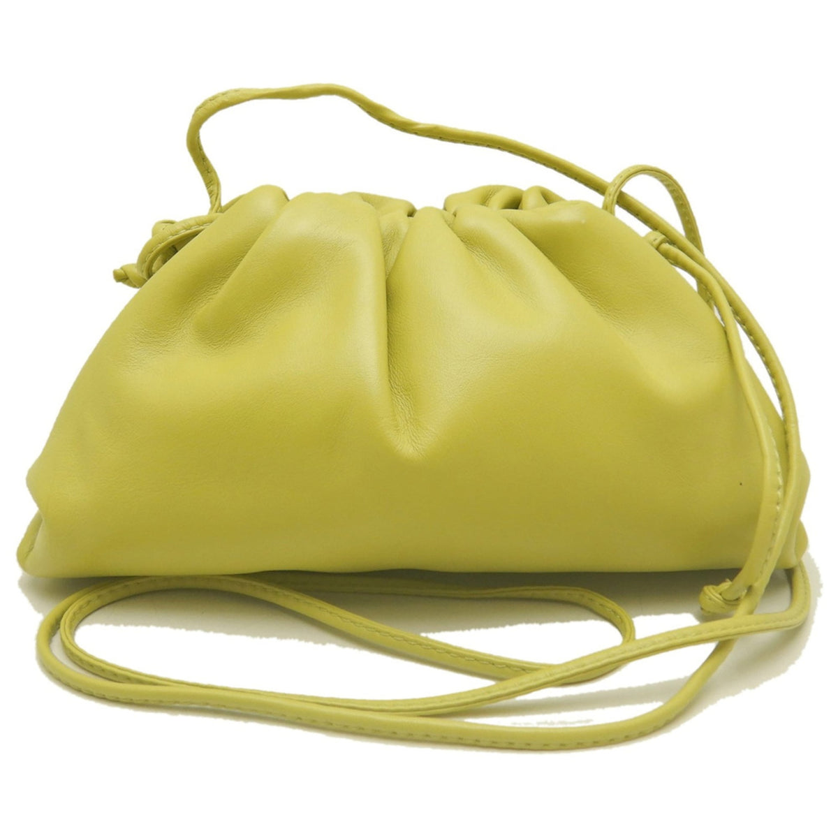 Bottega Veneta Gold Leather Pouch Shoulder Bag (Pre-Owned)