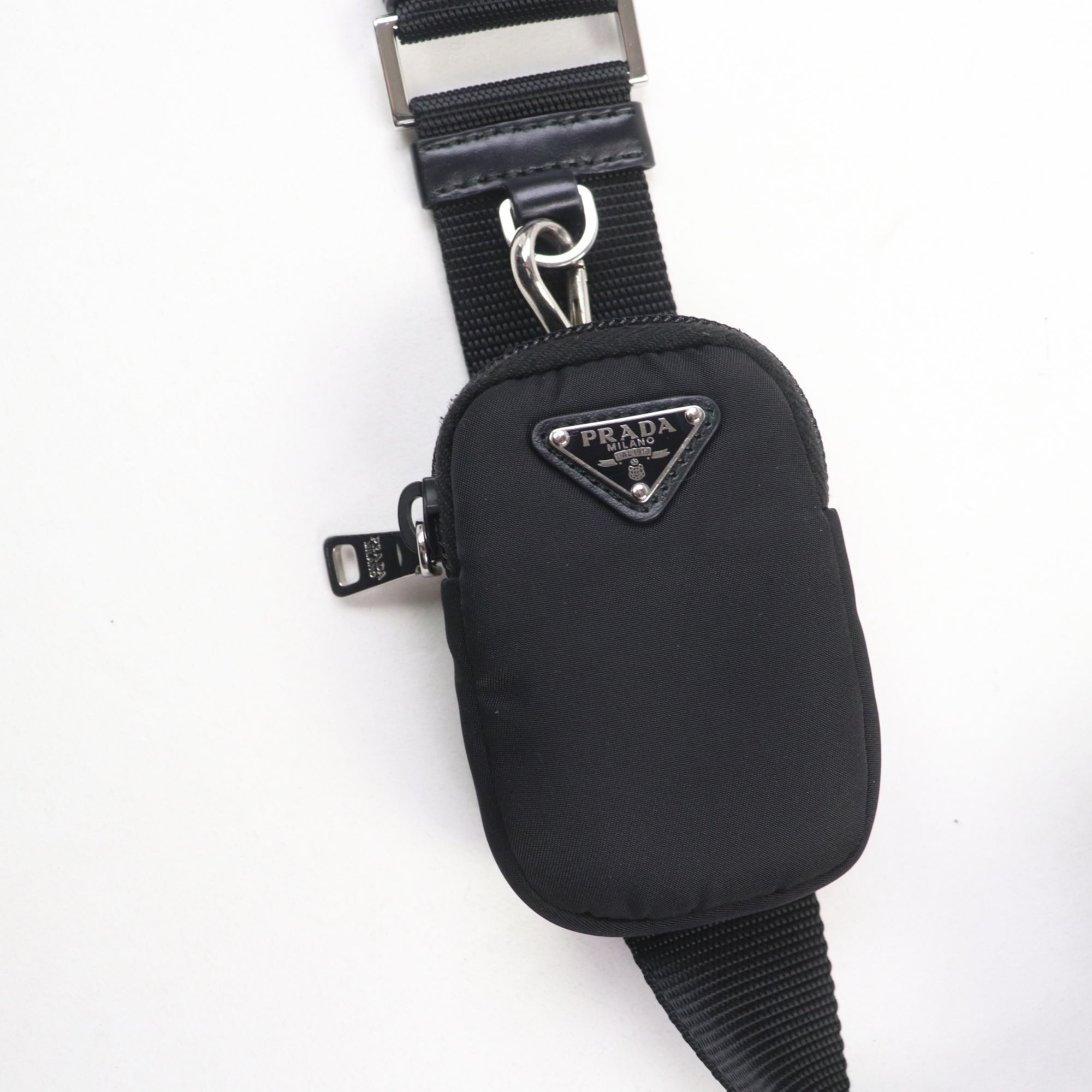 Prada Black Nylon Leather Handbag (Pre-Owned)