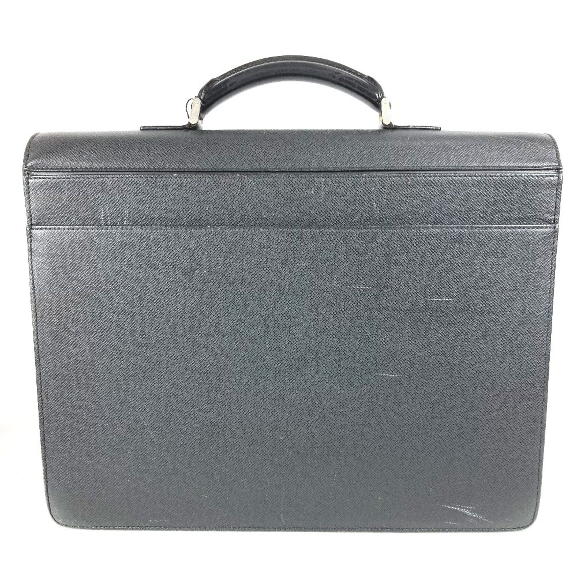 Louis Vuitton Ardoise Black Taiga Leather Leather Briefcase Handbag (Pre-Owned)