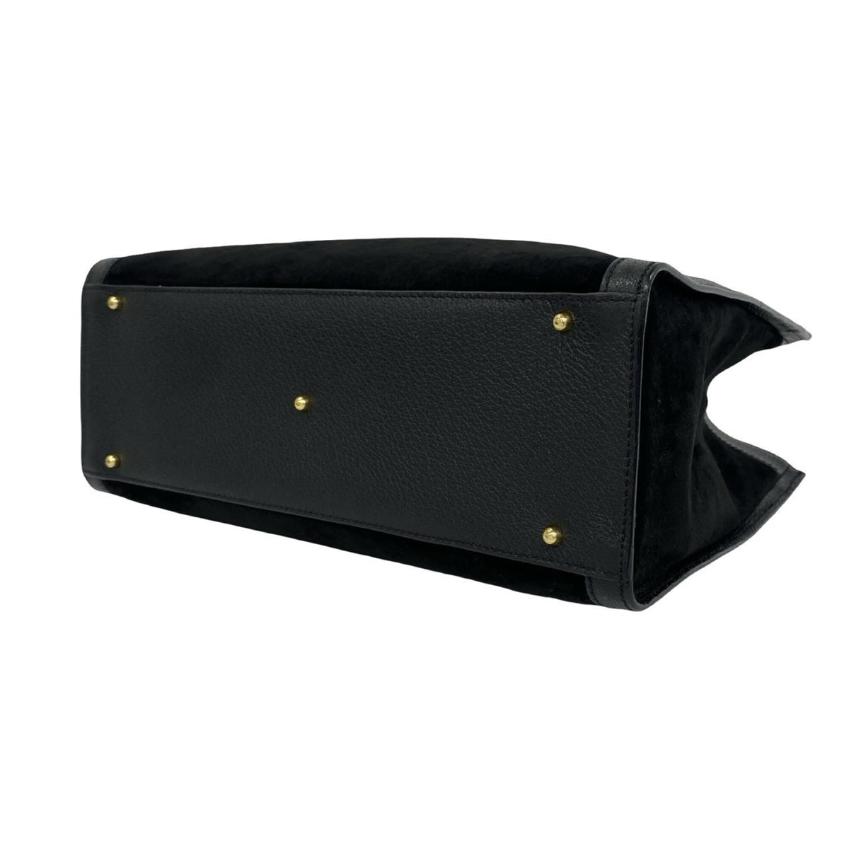Gucci Black Suede Leather Handbag Tote Bag (Pre-Owned)
