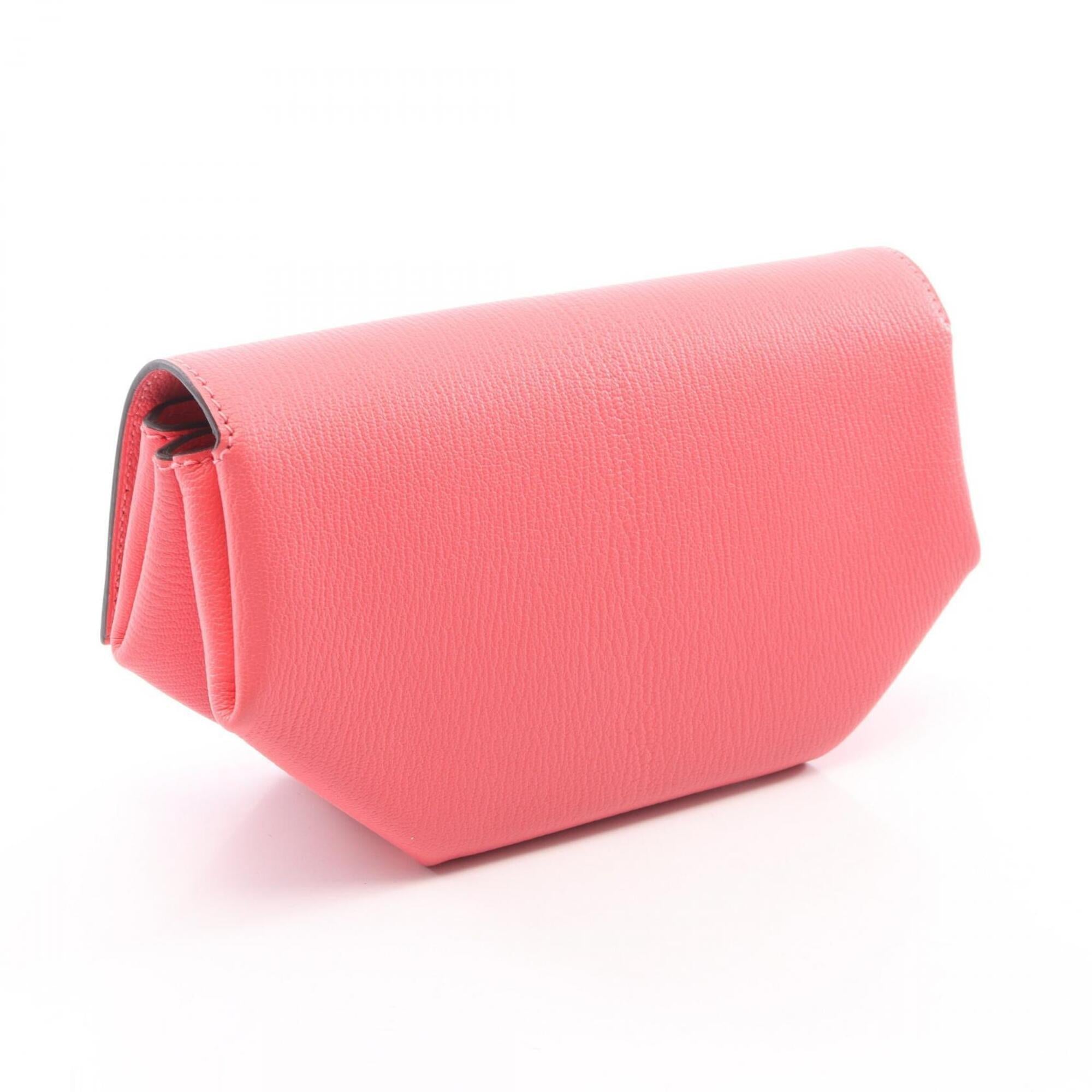 Hermes Pink Rose Azalee Chevre Leather Clutch Bag Handbag (Pre-Owned)