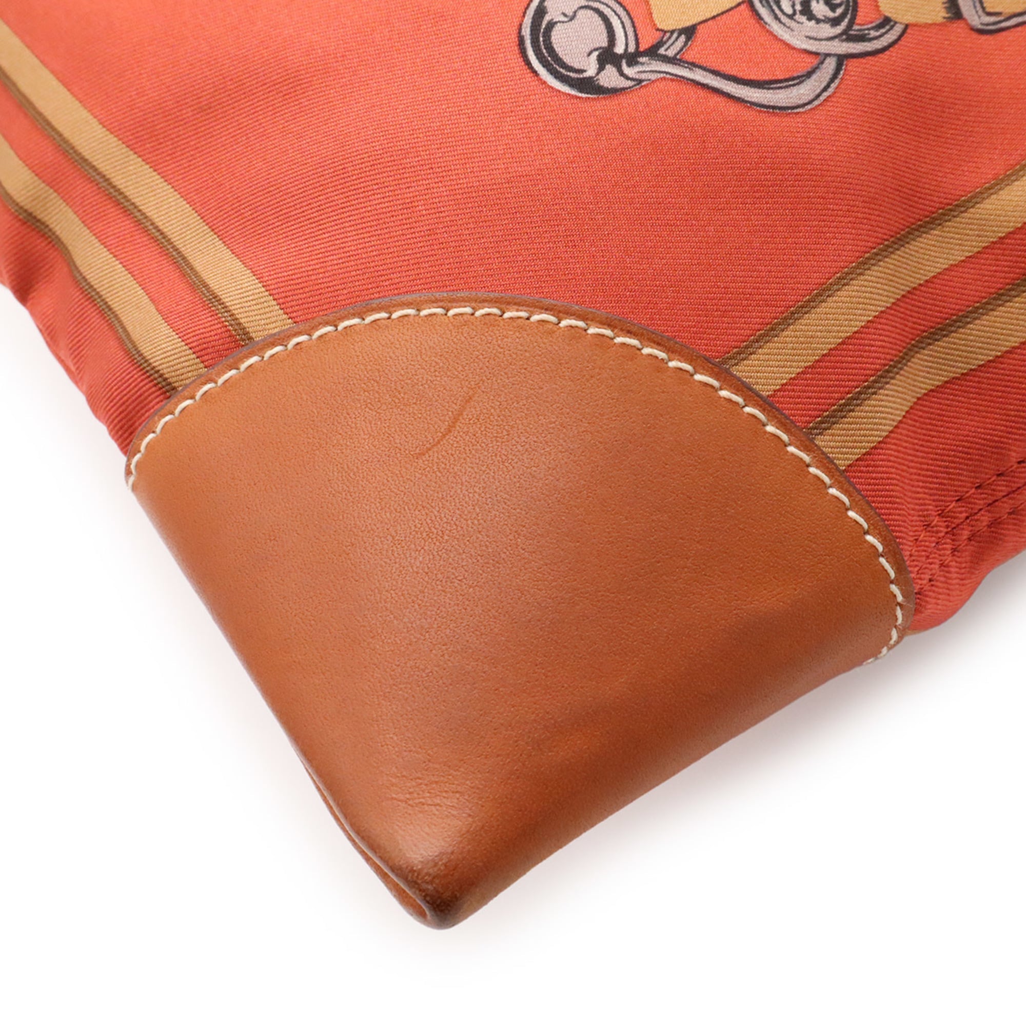 Hermes Brown Multi-Color Silk Leather Shoulder Bag (Pre-Owned)