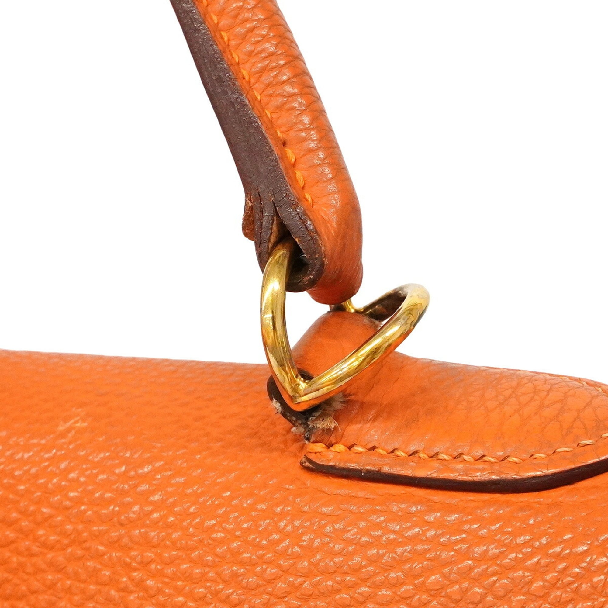 Hermes Orange Togo Leather Handbag (Pre-Owned)