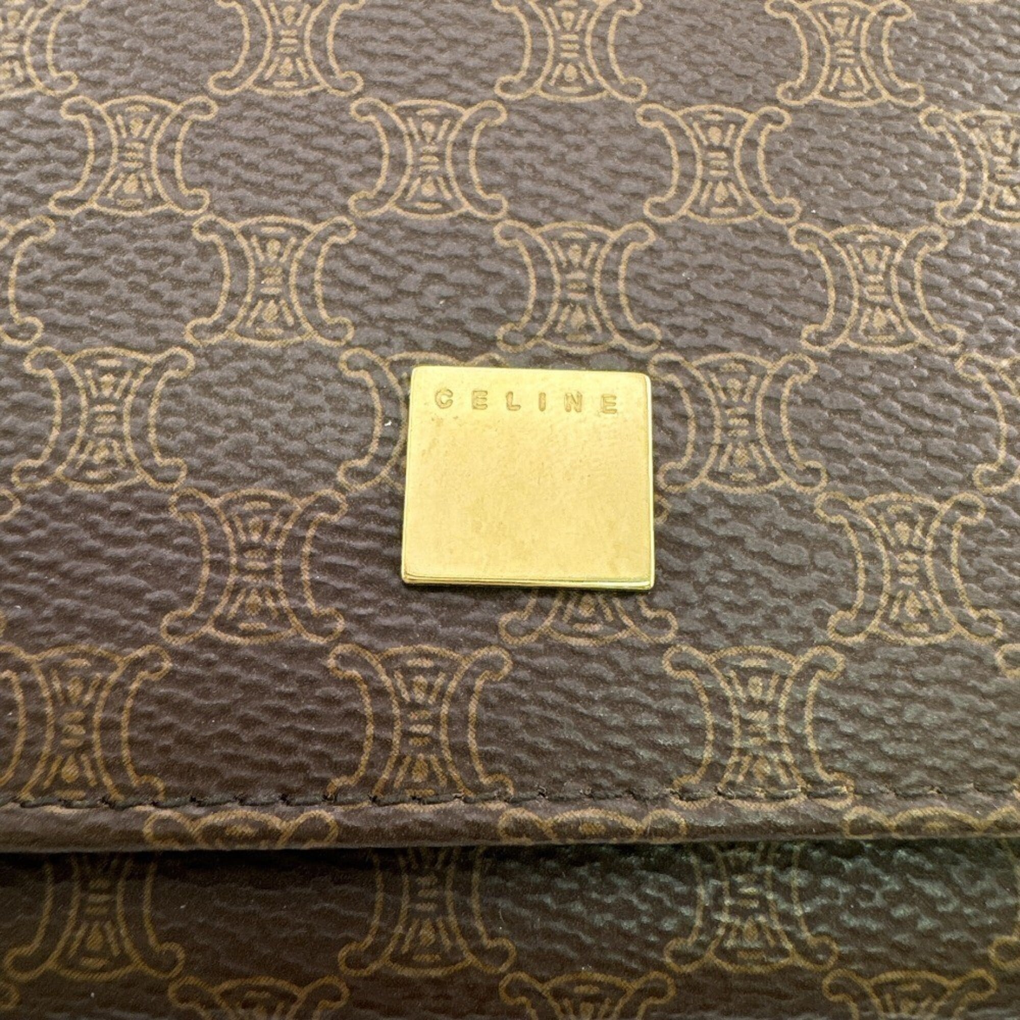 Celine Macadam Brown Pvc Long Wallet (Bi-Fold) (Pre-Owned)