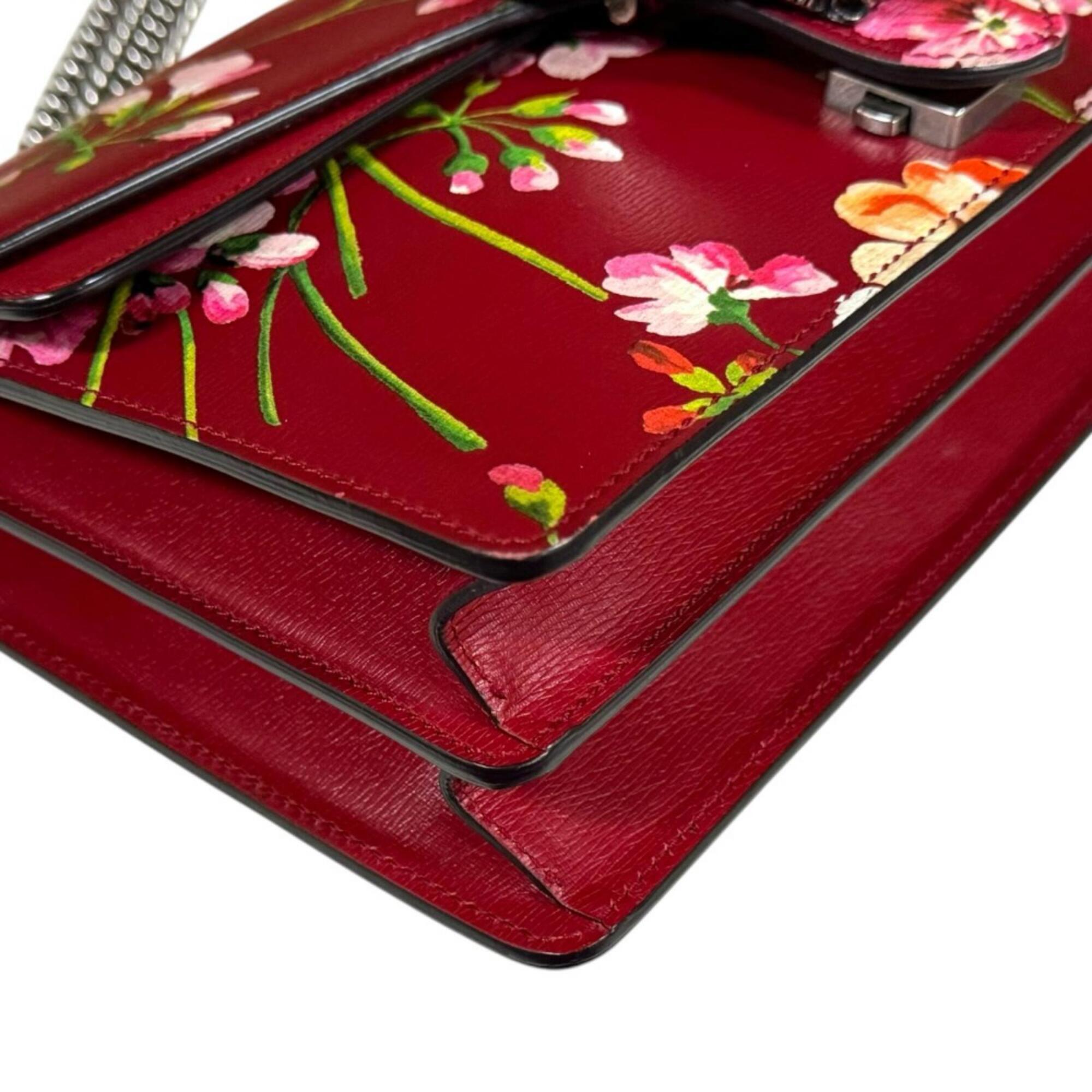 Gucci Gg Blooms Red Color Leather Handbag Shoulder Bag (Pre-Owned)