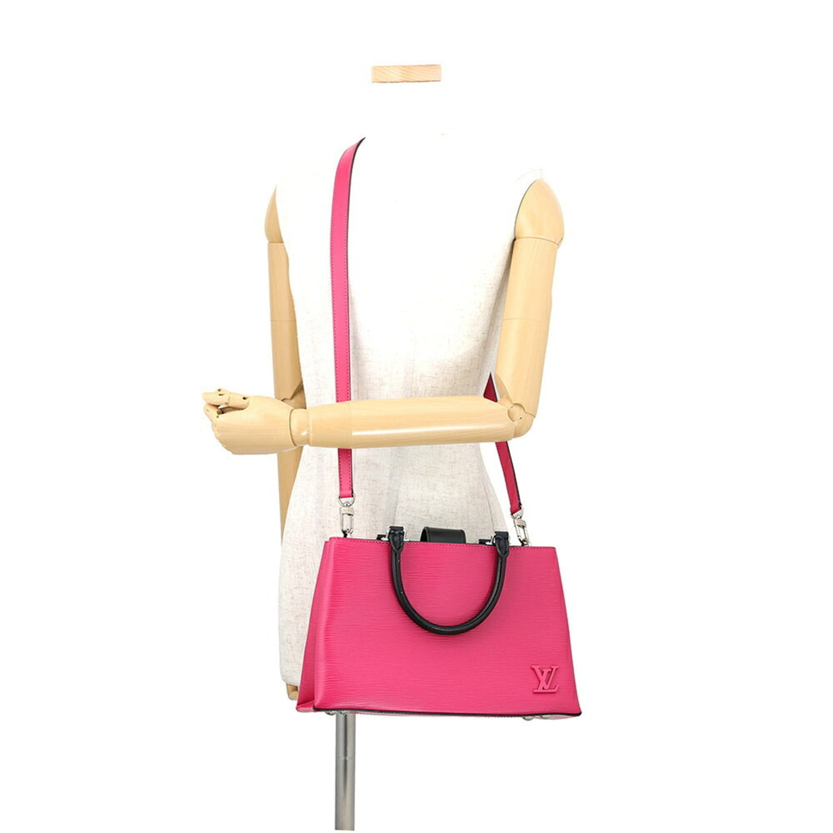 Louis Vuitton Epi Black Hot Pink Noir Epi Leather Handbag Shoulder Bag (Pre-Owned)