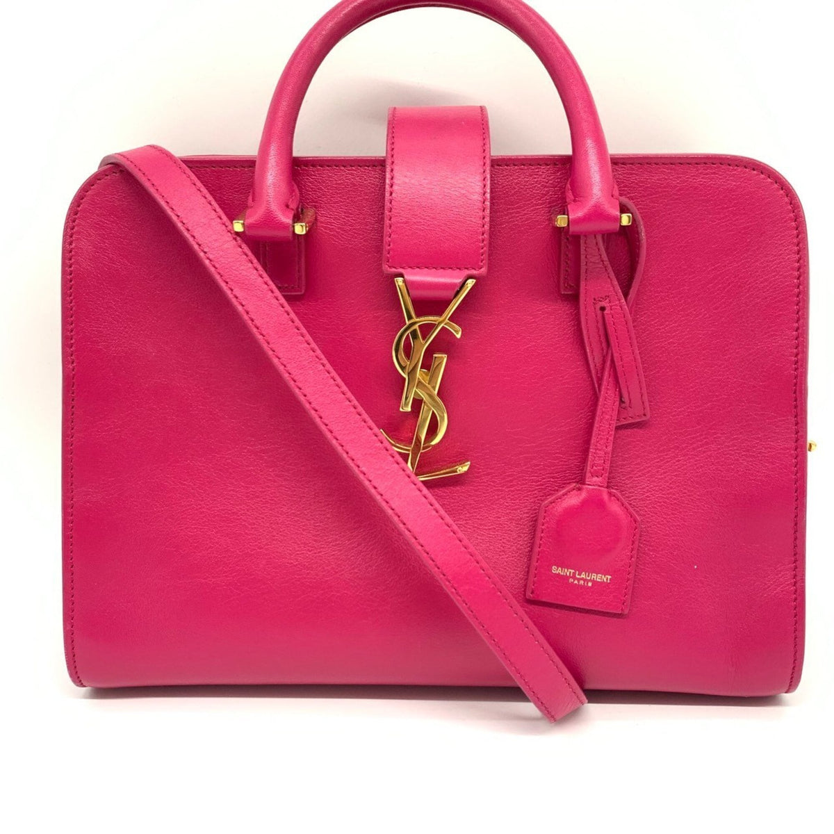 Saint Laurent Pink Leather Handbag Shoulder Bag (Pre-Owned)