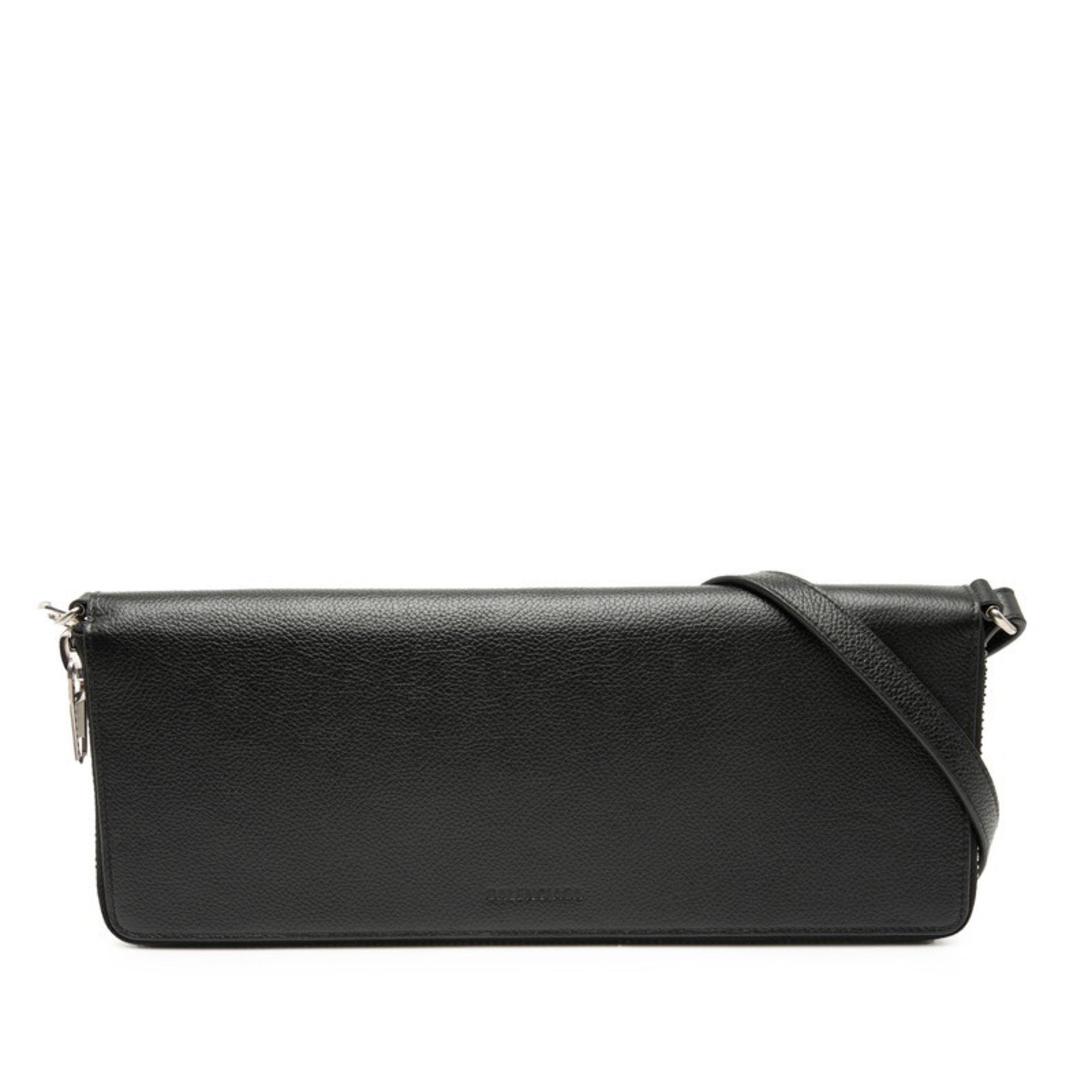 Balenciaga Black Leather Clutch Bag Shoulder Bag (Pre-Owned)