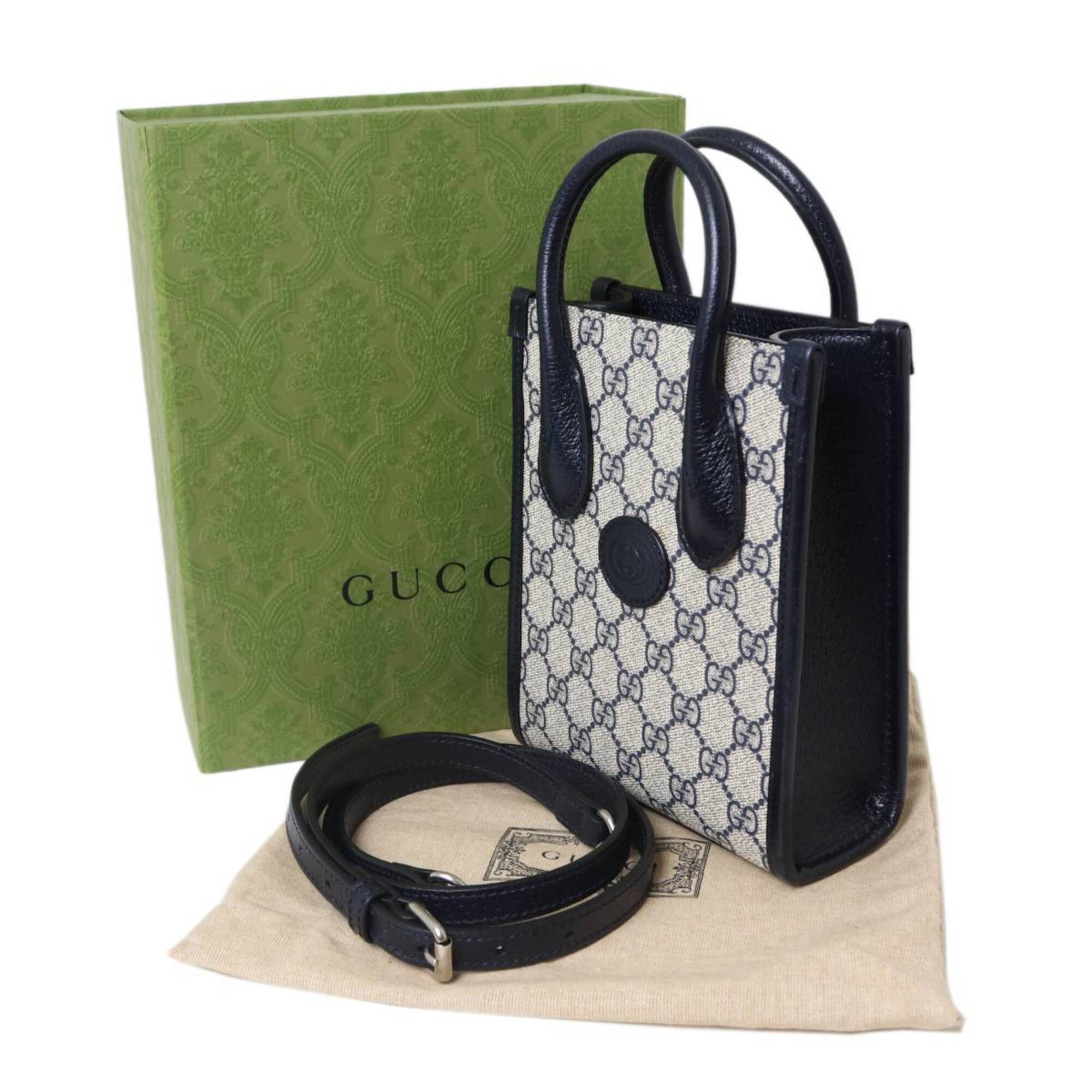Gucci Beige Black Handbag Shoulder Bag (Pre-Owned)