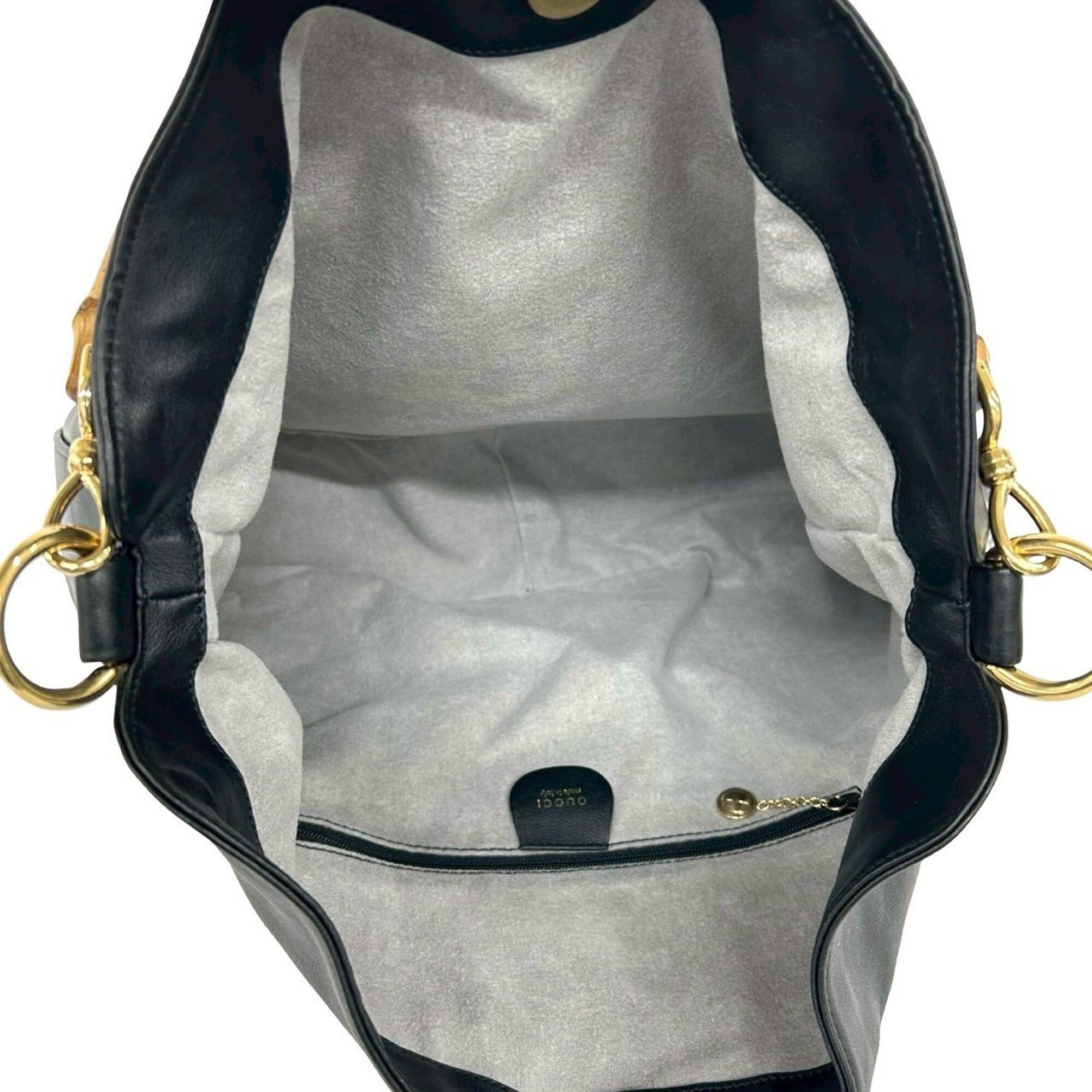 Gucci Black Leather Handbag Shoulder Bag (Pre-Owned)