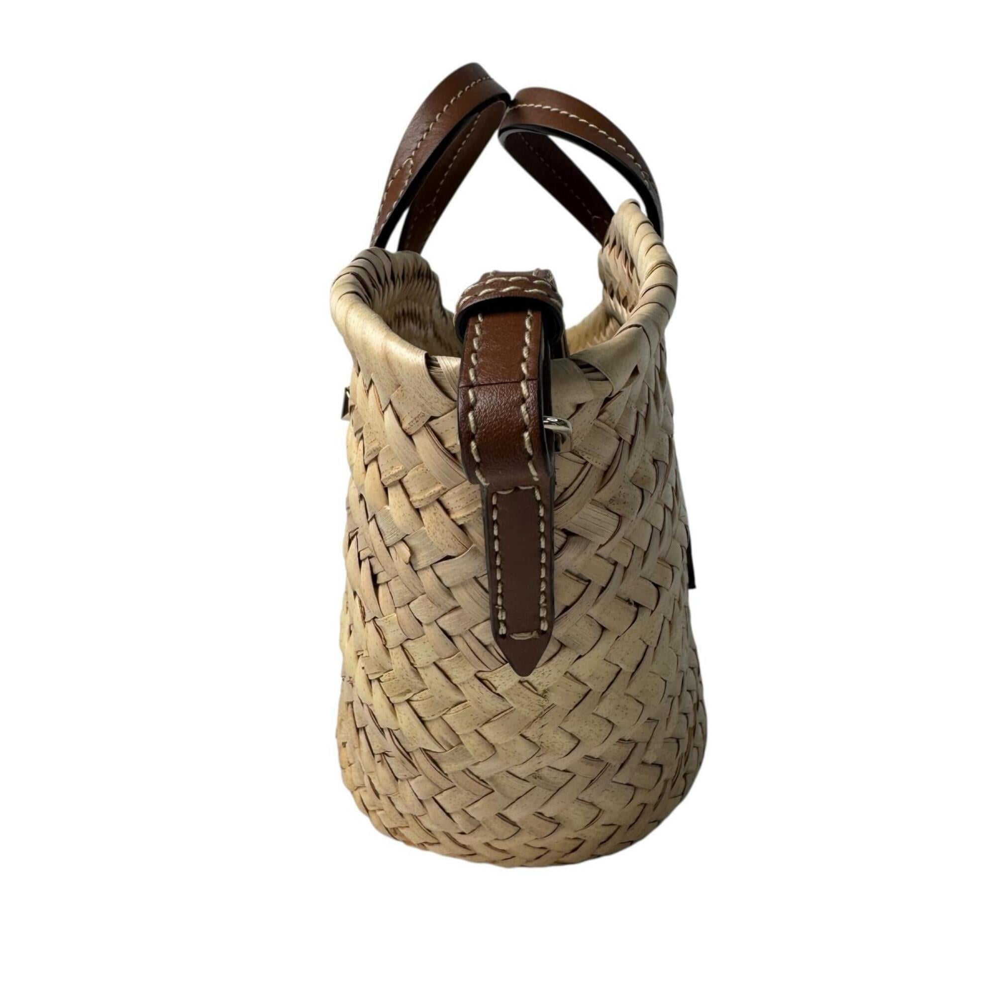 Jimmy Choo Beige Brown Raffia Handbag Shoulder Bag (Pre-Owned)