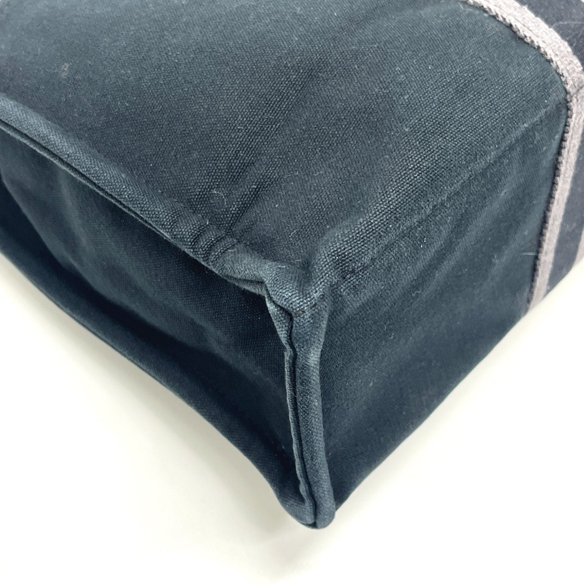 Hermes Black Canvas Handbag Tote Bag (Pre-Owned)