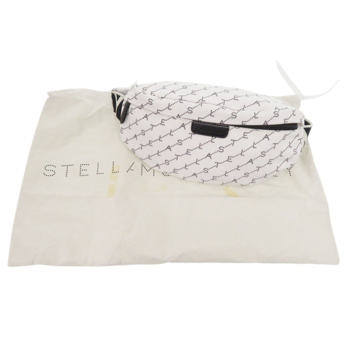 Stella Mccartney Black White Nylon Fanny Pack Sling Bag (Pre-Owned)