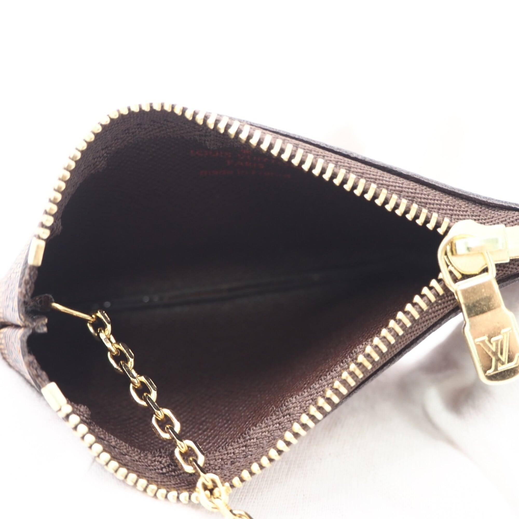 Louis Vuitton Damier Beige Brown Coated Canvas Leather Pochette (Pre-Owned)