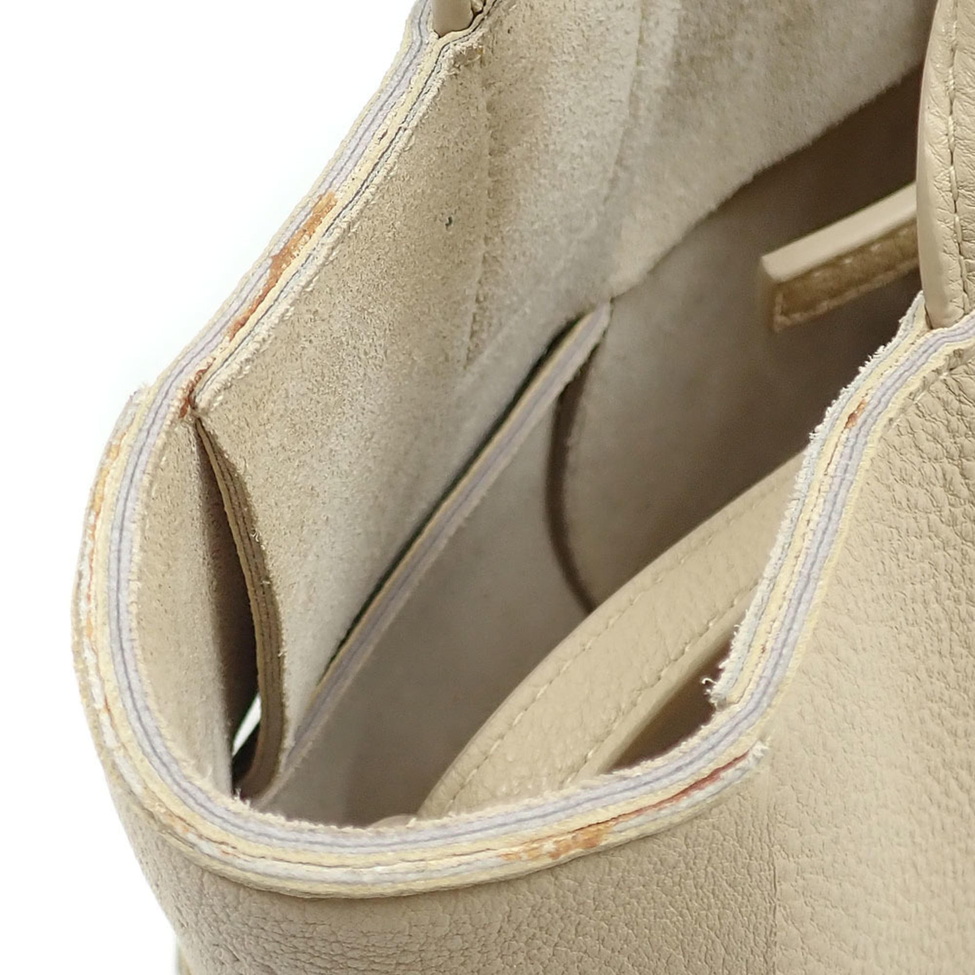 Bottega Veneta Beige Leather Handbag Pouch (Pre-Owned)