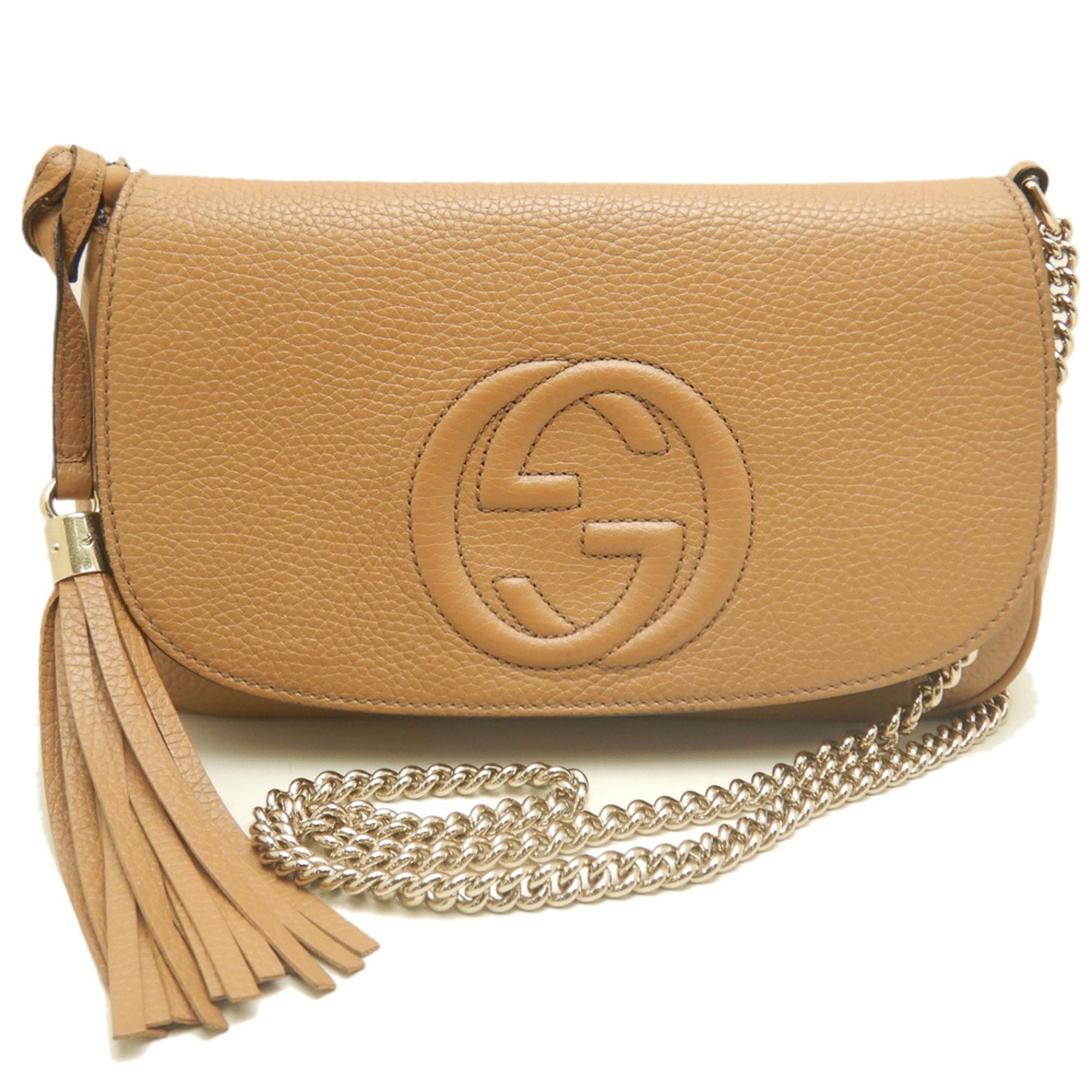 Gucci Brown Leather Shoulder Bag (Pre-Owned)