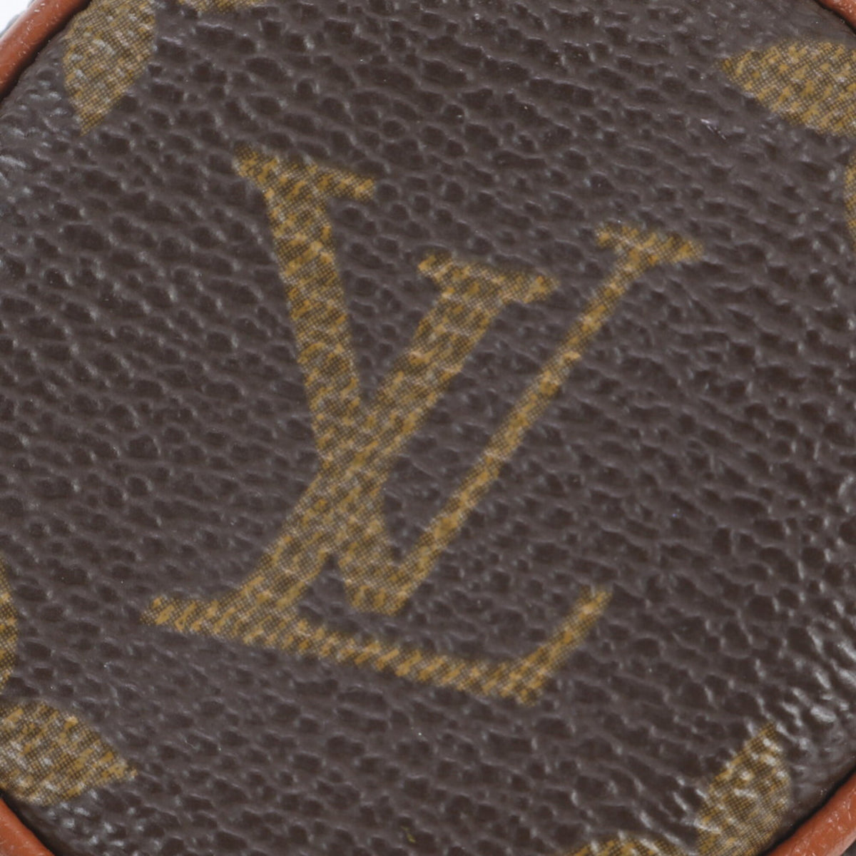 Louis Vuitton Brown Leather Coated Canvas Handbag Pouch (Pre-Owned)