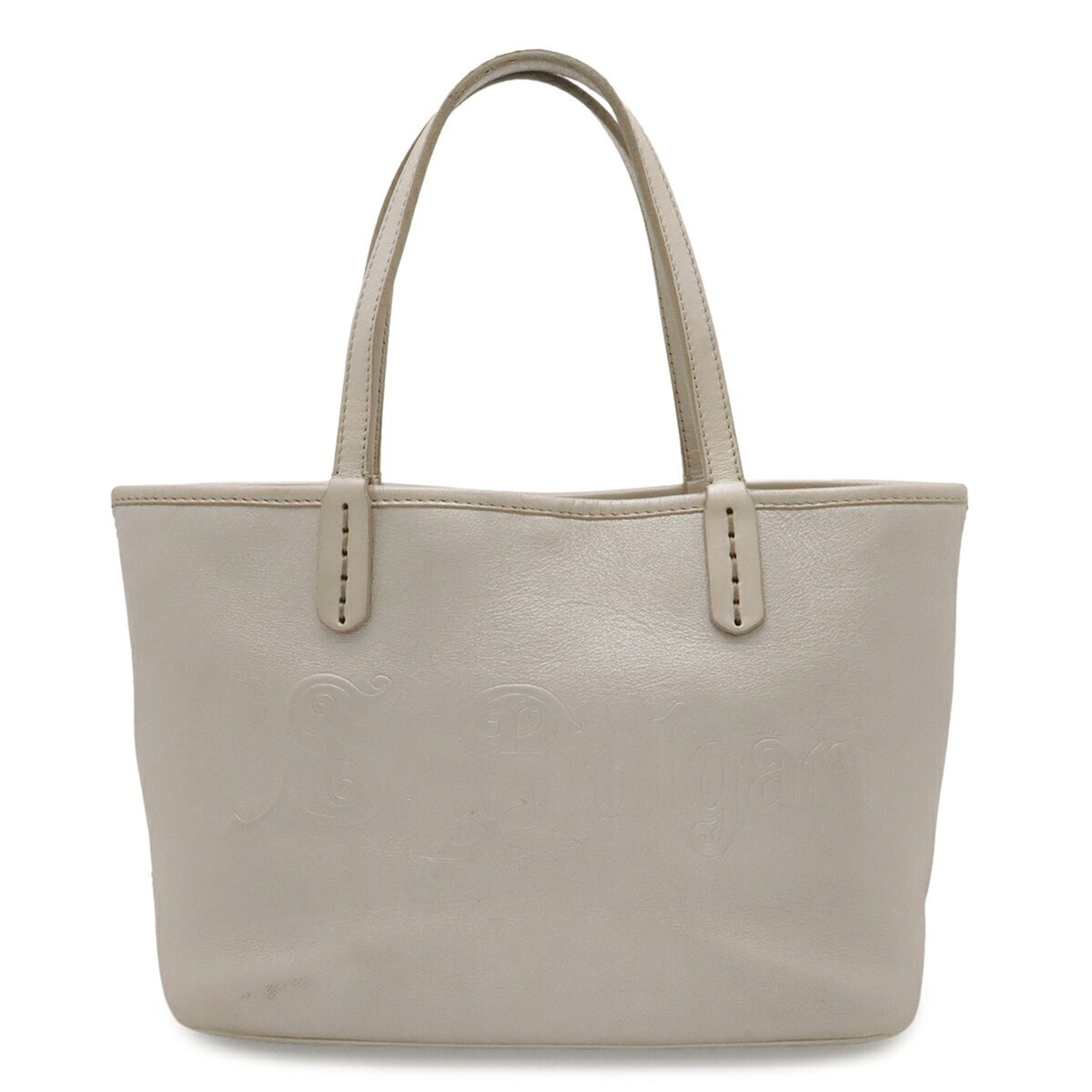 Bvlgari Champagne Silver Leather Handbag Shoulder Bag Tote Bag (Pre-Owned)