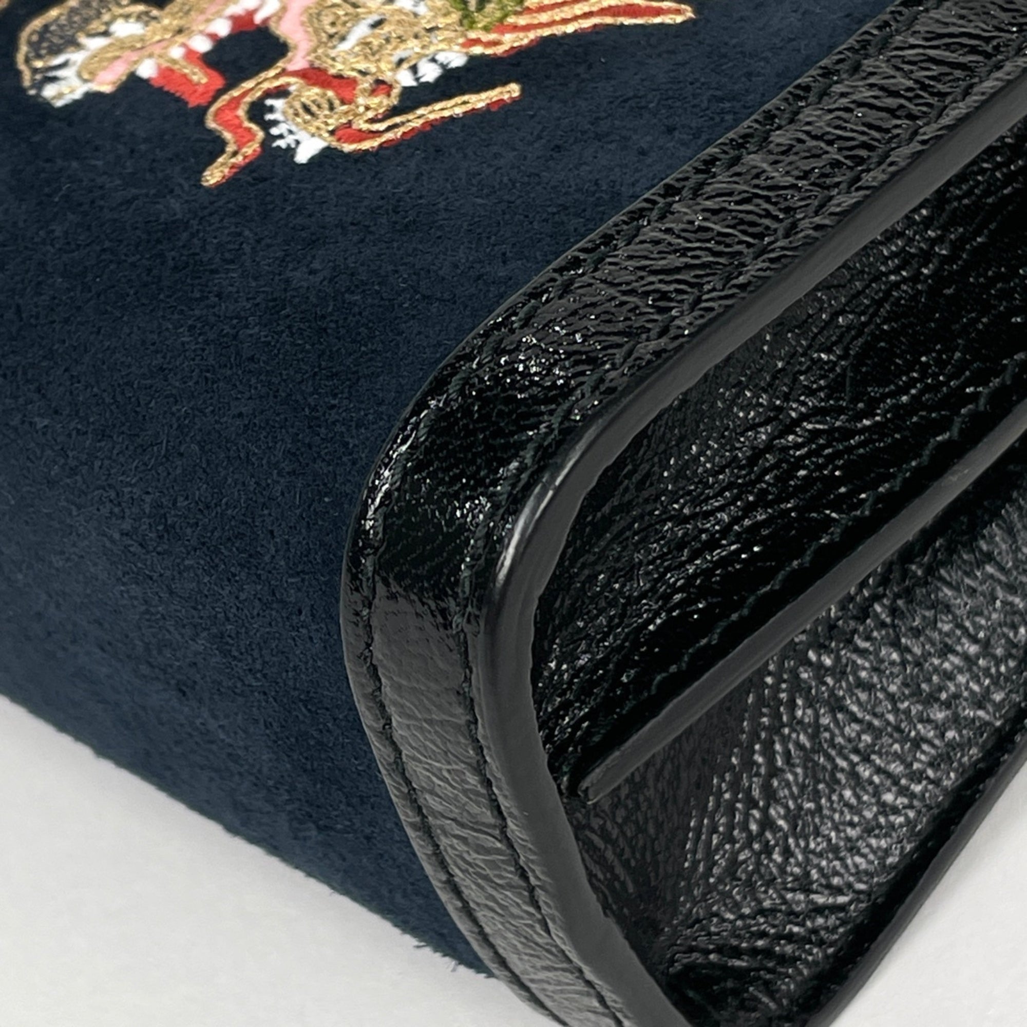 Gucci Navy Suede Shoulder Bag (Pre-Owned)