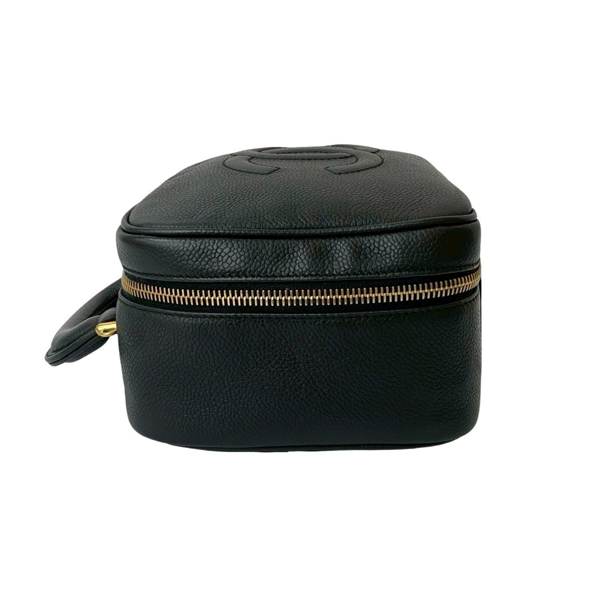 Chanel Black Grained Calfskin Handbag Shoulder Bag (Pre-Owned)