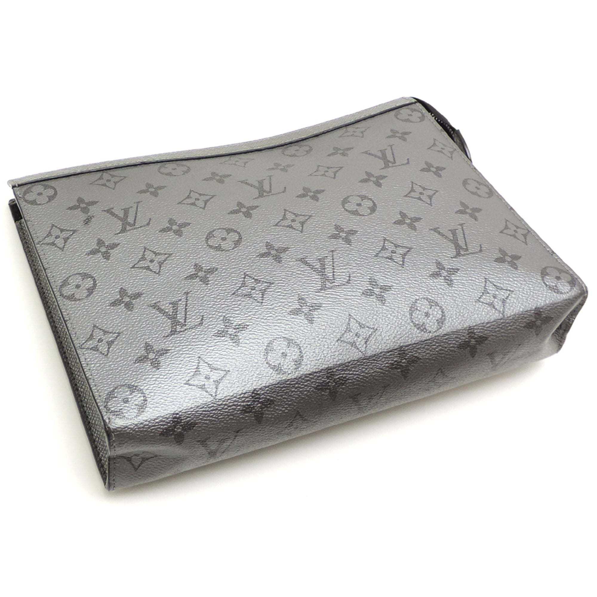 Louis Vuitton Gray Monogram Eclipse Clutch Bag Pochette (Pre-Owned)