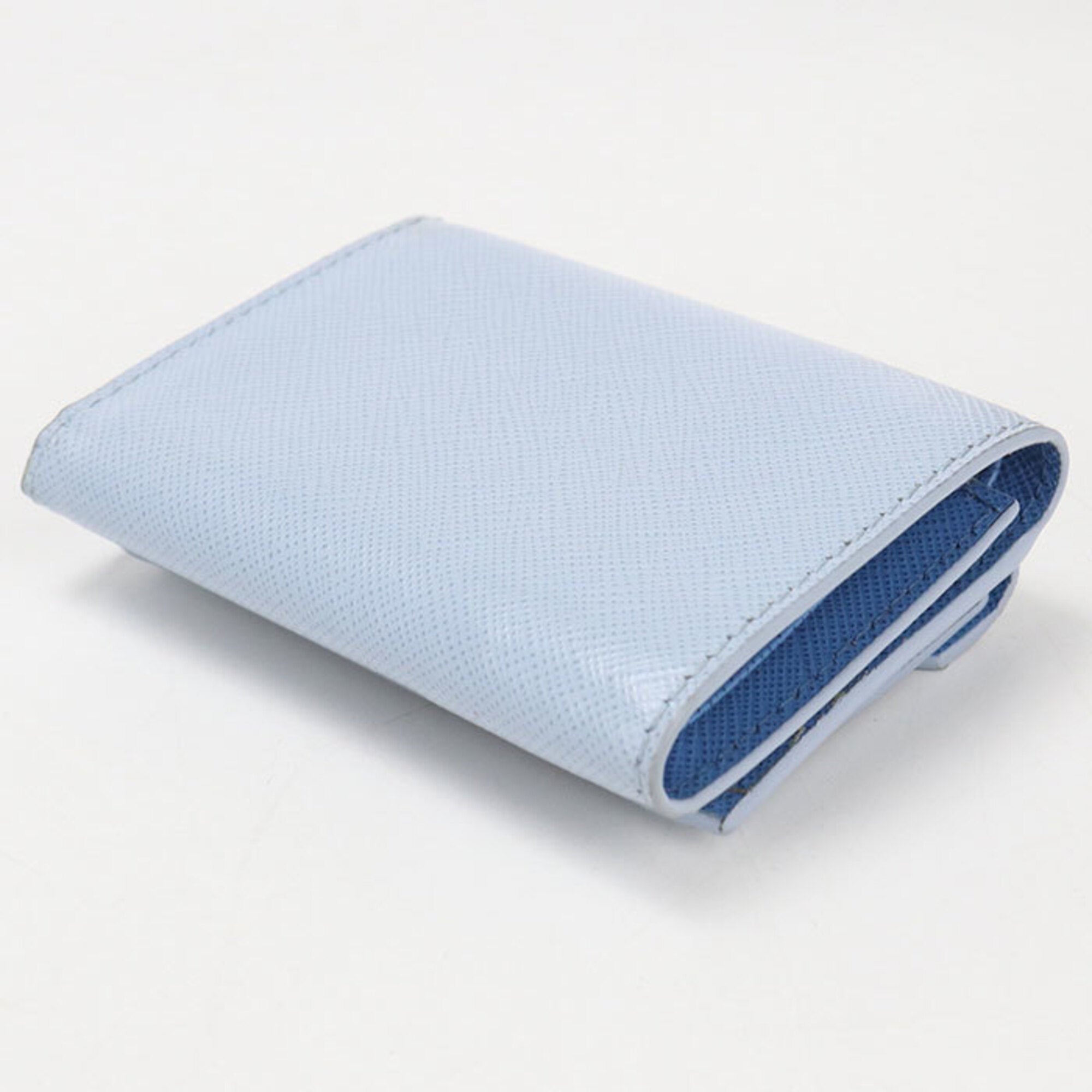 Prada Blue Leather Wallet (Tri-Fold) (Pre-Owned)