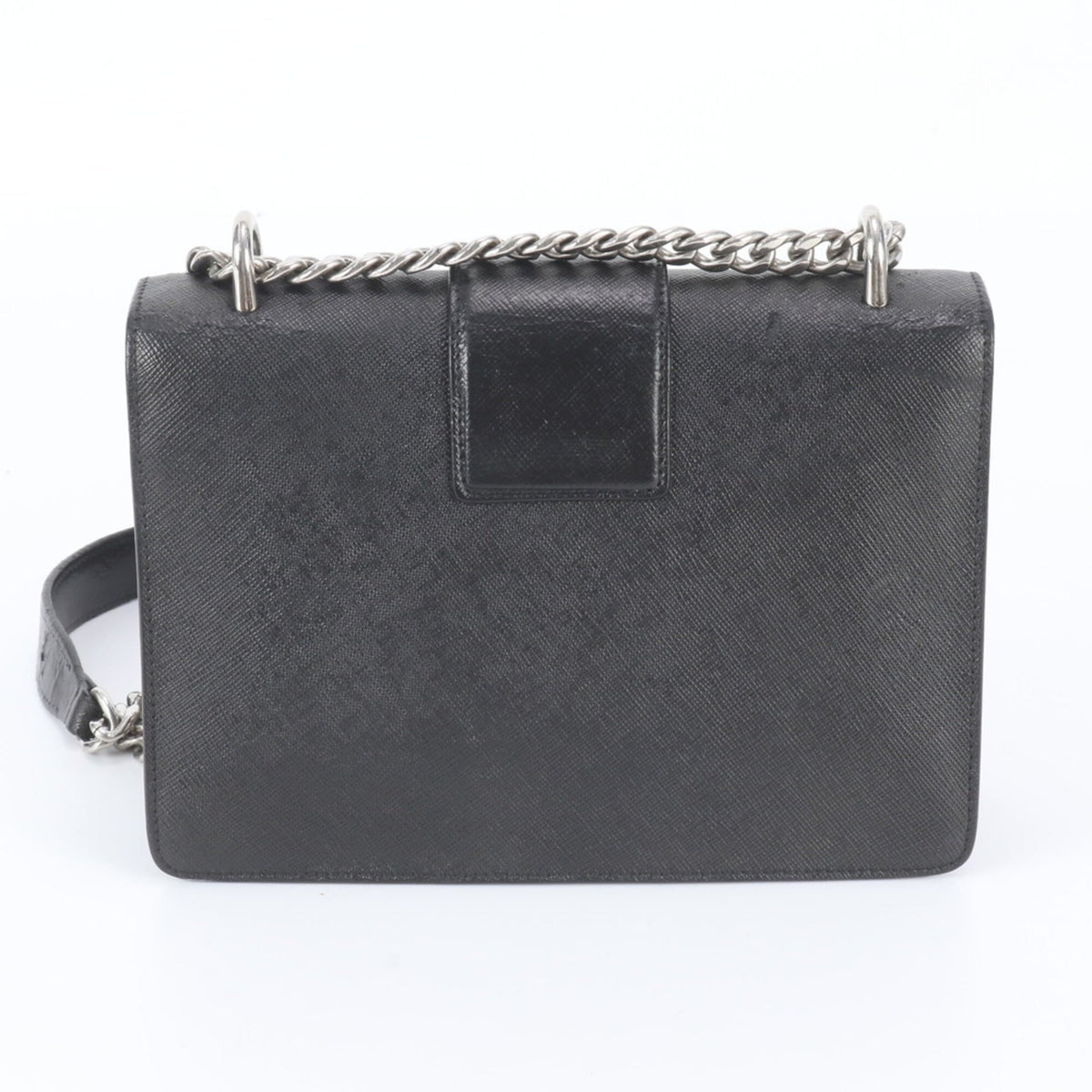 Prada Black Leather Handbag Shoulder Bag Tote Bag (Pre-Owned)