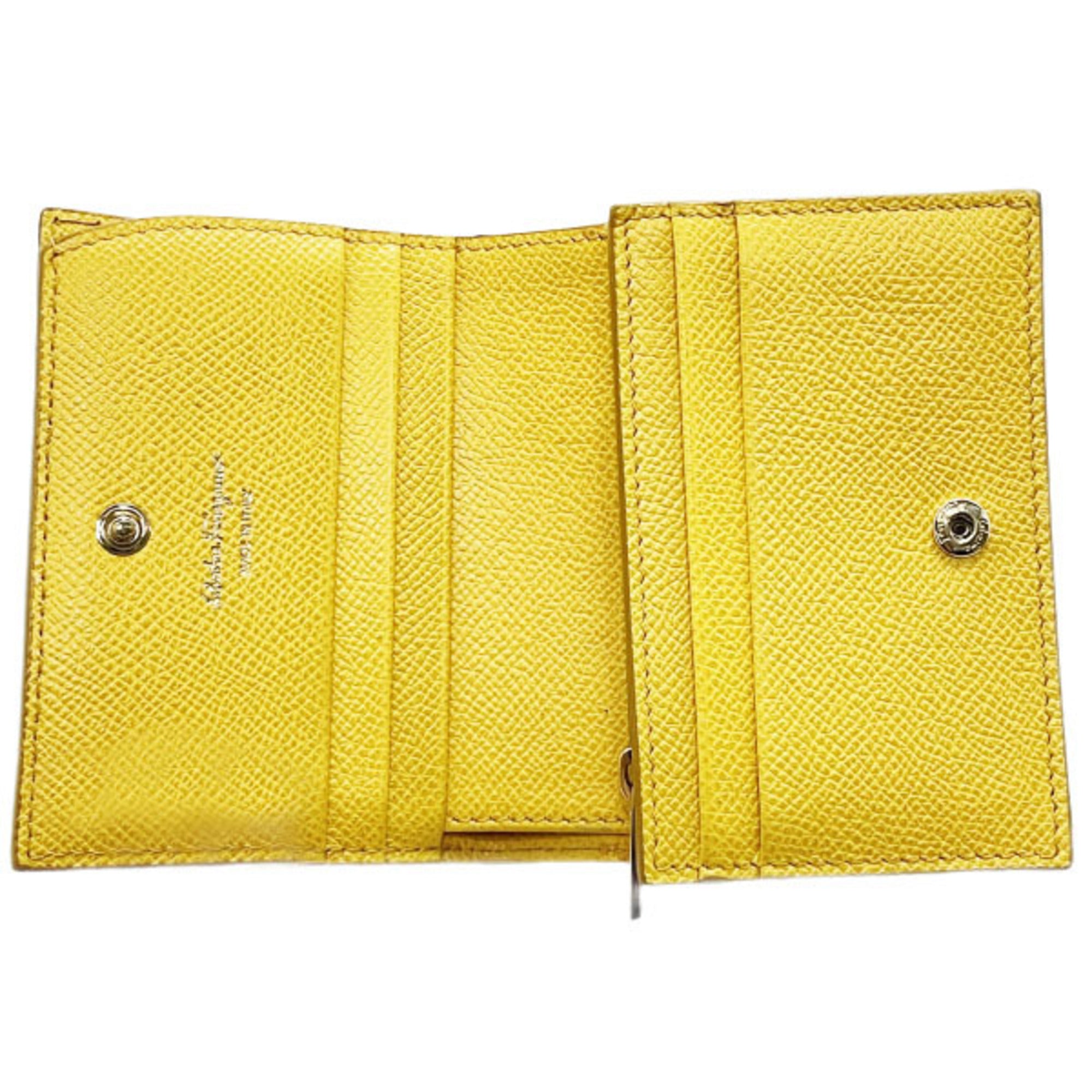 Salvatore Ferragamo Vara Yellow Leather Wallet (Bi-Fold) (Pre-Owned)