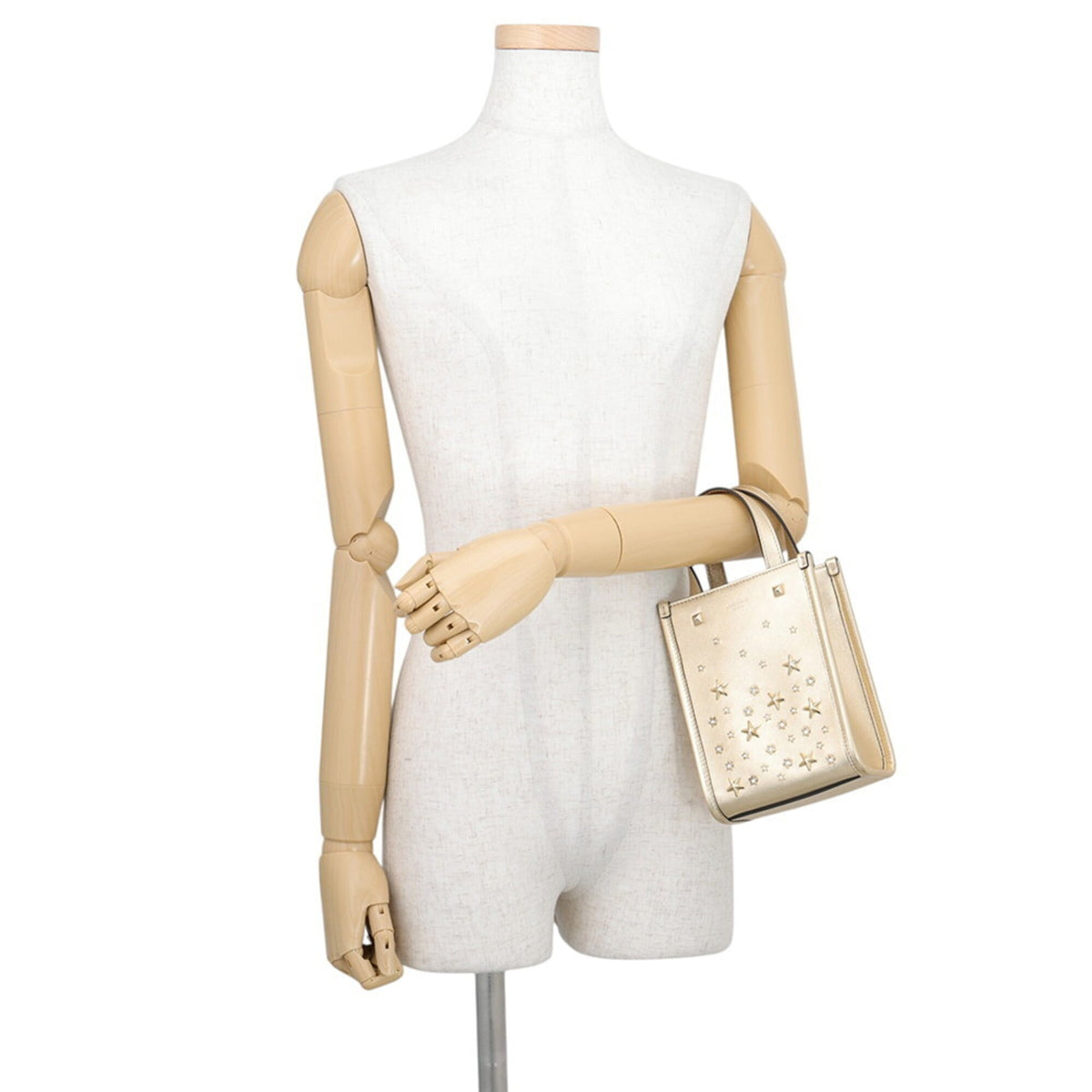 Jimmy Choo Gold Rhinestone Leather Handbag Shoulder Bag (Pre-Owned)