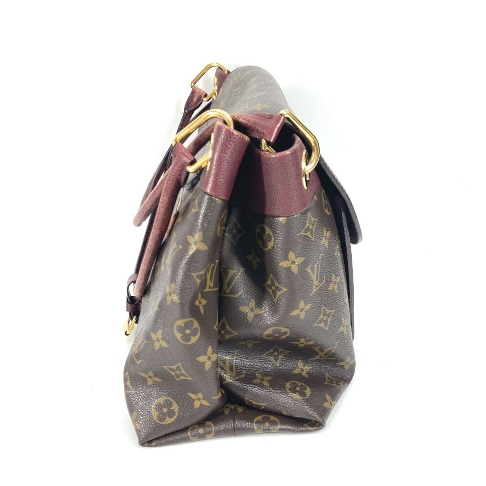 Louis Vuitton Brown Purple Monogram Canvas Shoulder Bag Tote Bag (Pre-Owned)