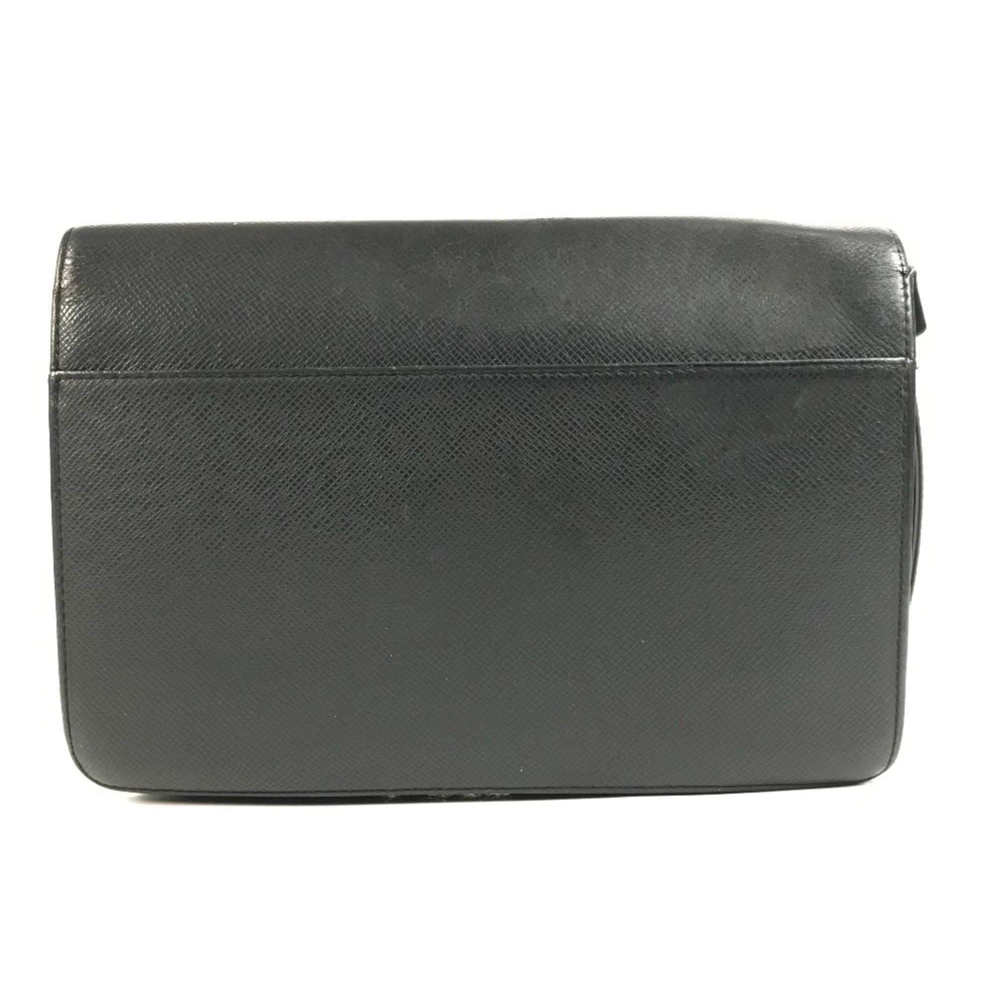 Louis Vuitton Ardoise Black Taiga Leather Clutch Bag Handbag Pouch (Pre-Owned)