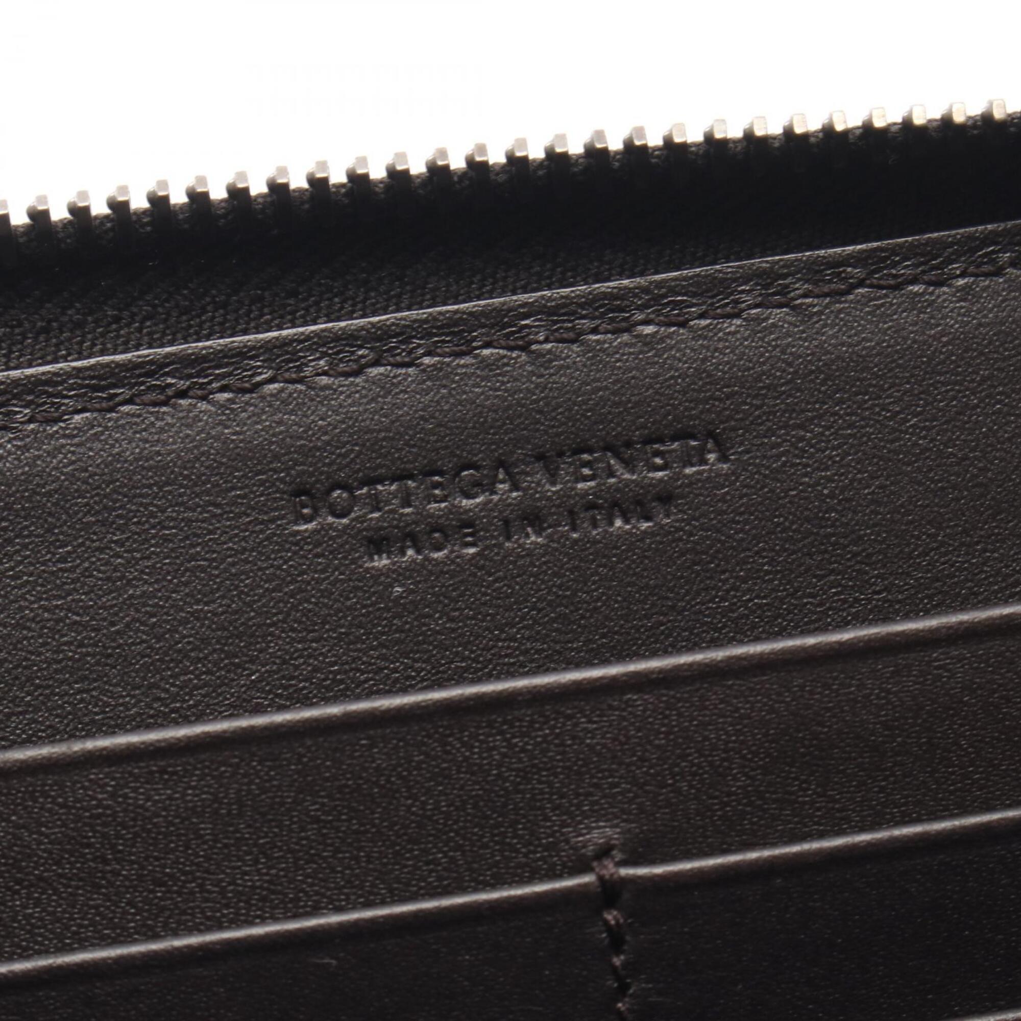 Bottega Veneta Intrecciato Brown Leather Long Wallet (Bi-Fold) (Pre-Owned)