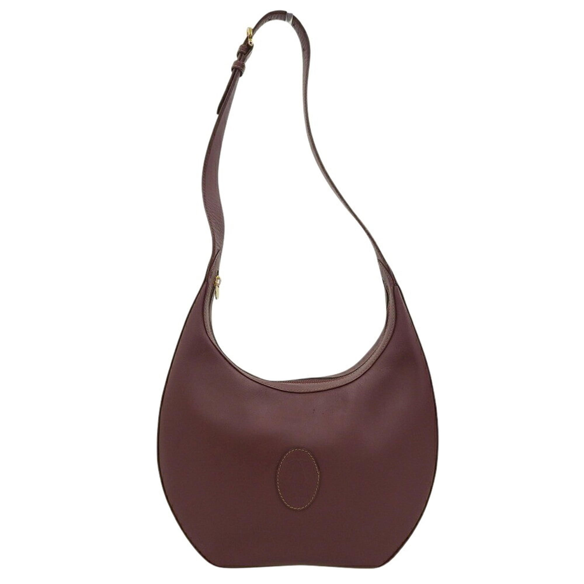 Cartier Bordeaux Leather Shoulder Bag (Pre-Owned)