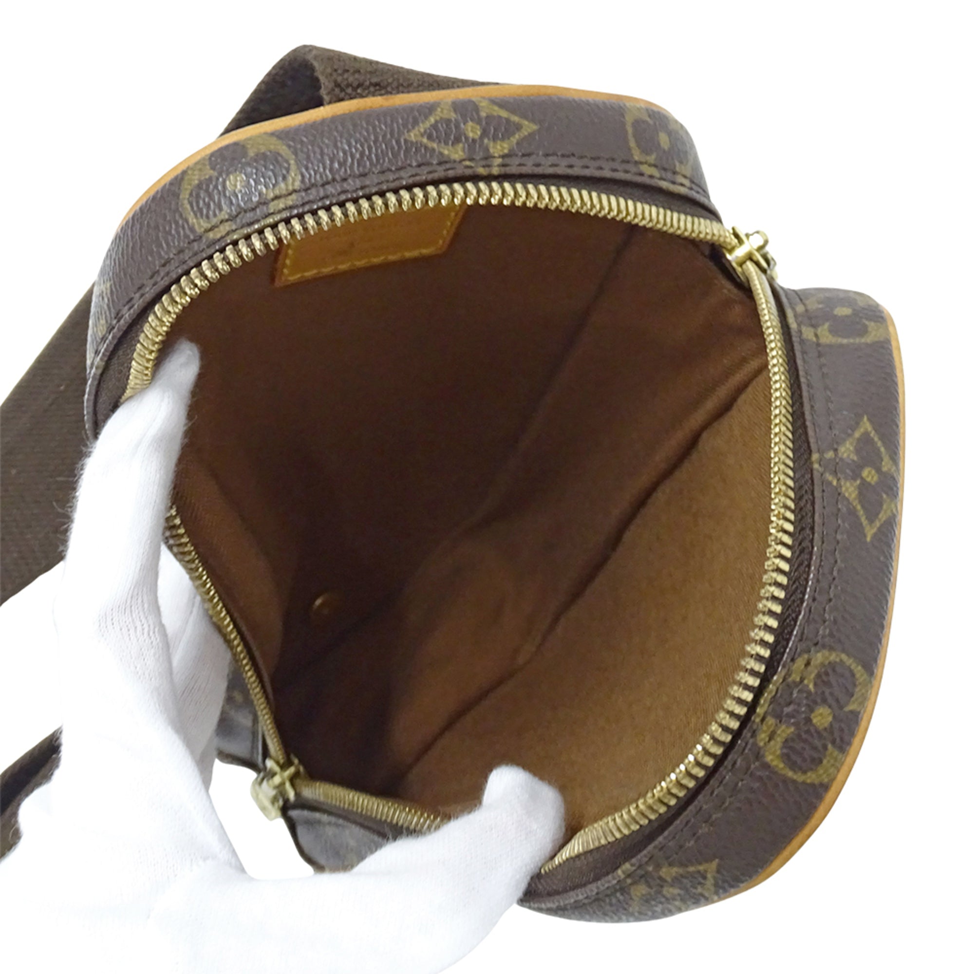 Louis Vuitton Brown Monogram Canvas Handbag Pochette Shoulder Bag Sling Bag (Pre-Owned)