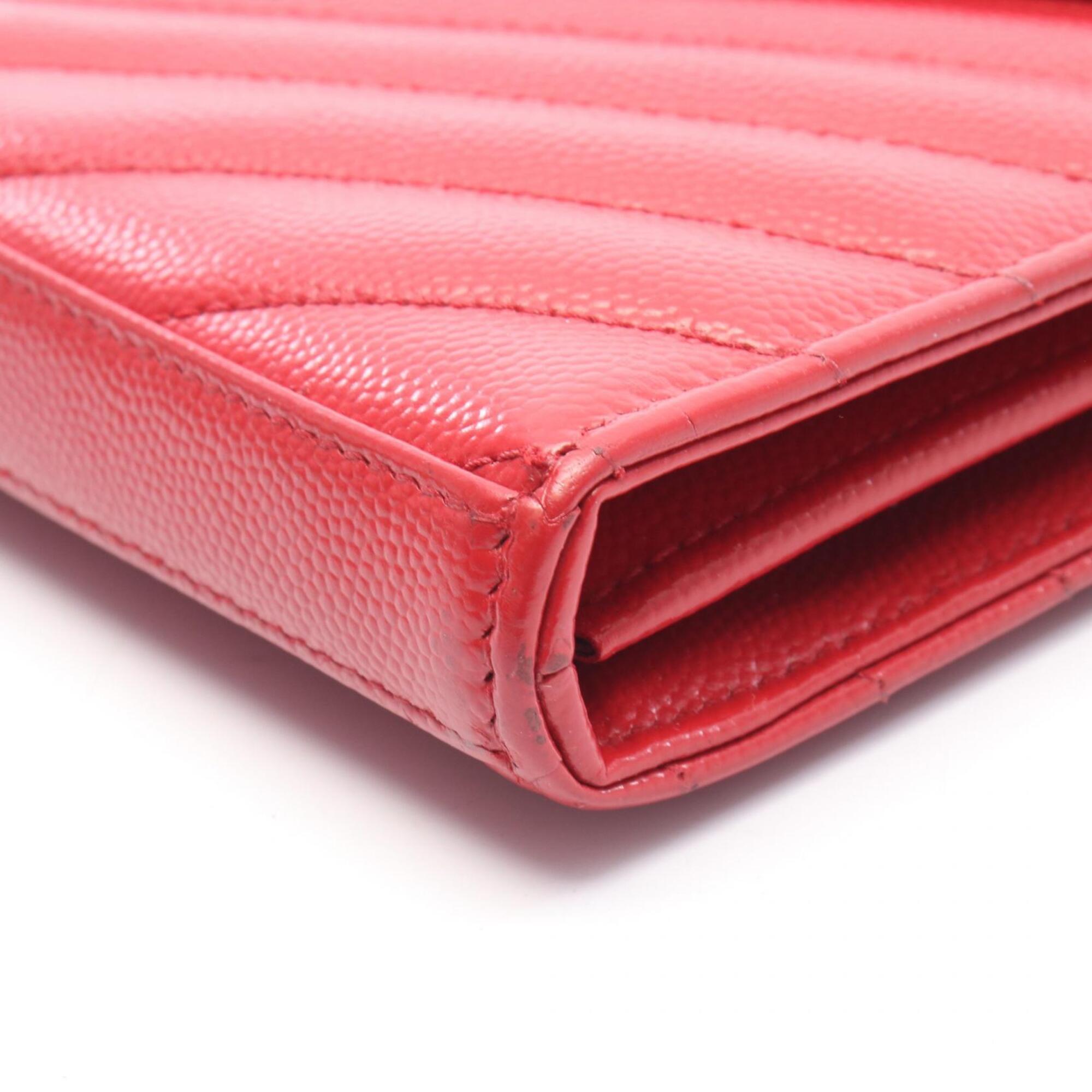 Saint Laurent Red Color Leather Handbag Shoulder Bag (Pre-Owned)