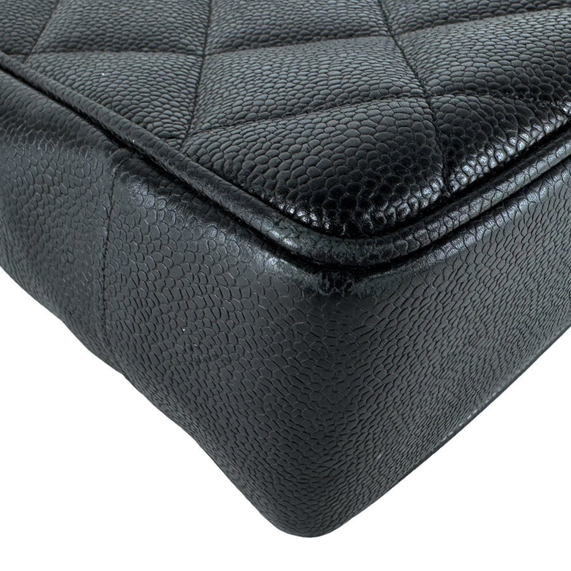Chanel Black Grained Calfskin Shoulder Bag (Pre-Owned)