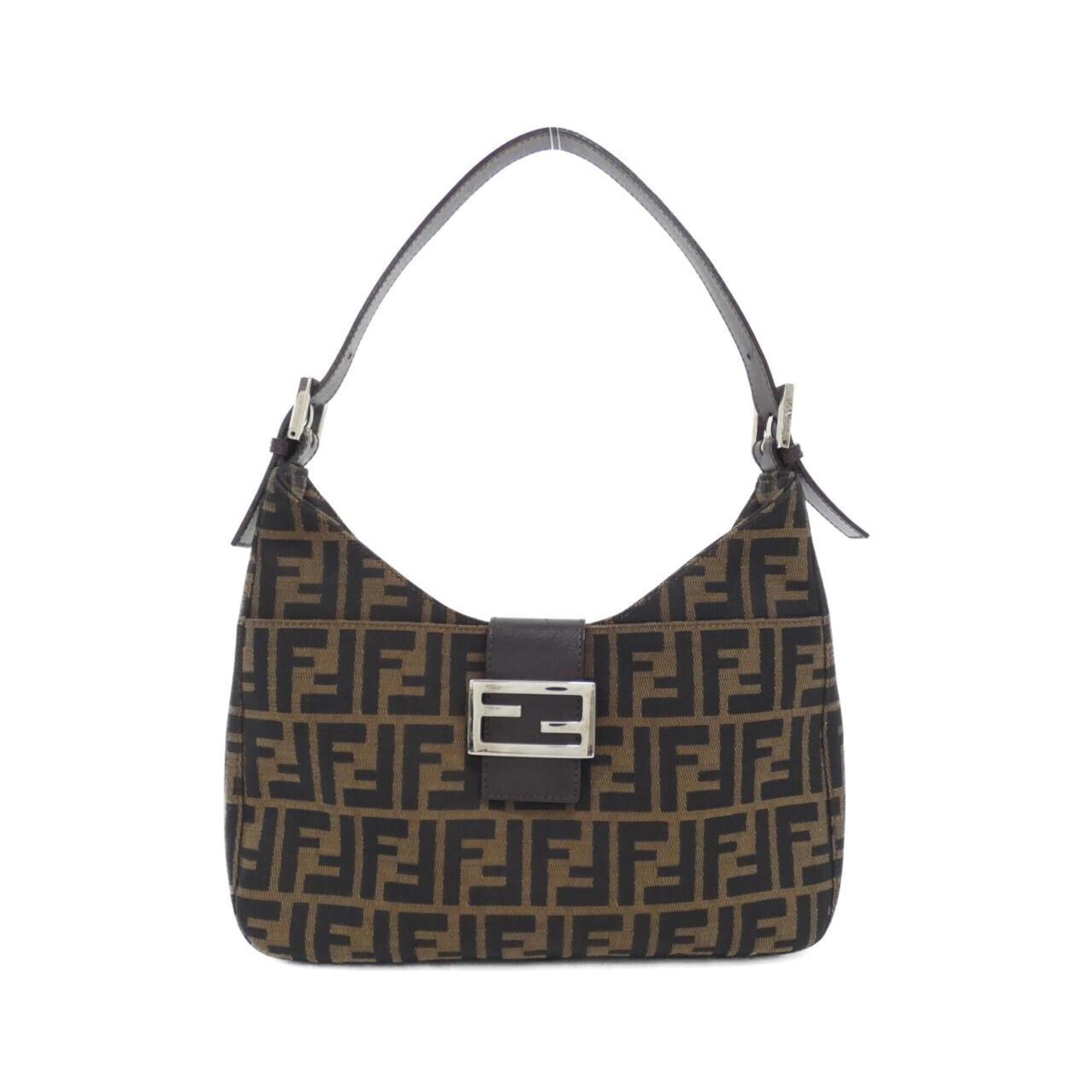 Fendi Silver Canvas Shoulder Bag (Pre-Owned)