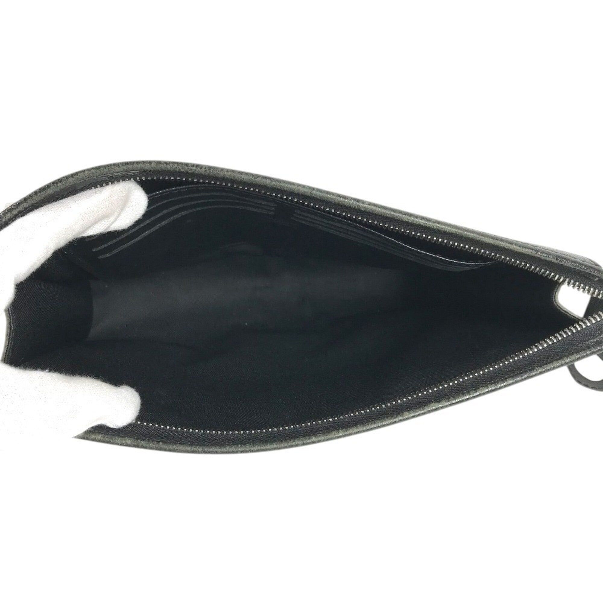 Louis Vuitton Ardoise Black Taiga Leather Clutch Bag Pochette Pouch (Pre-Owned)