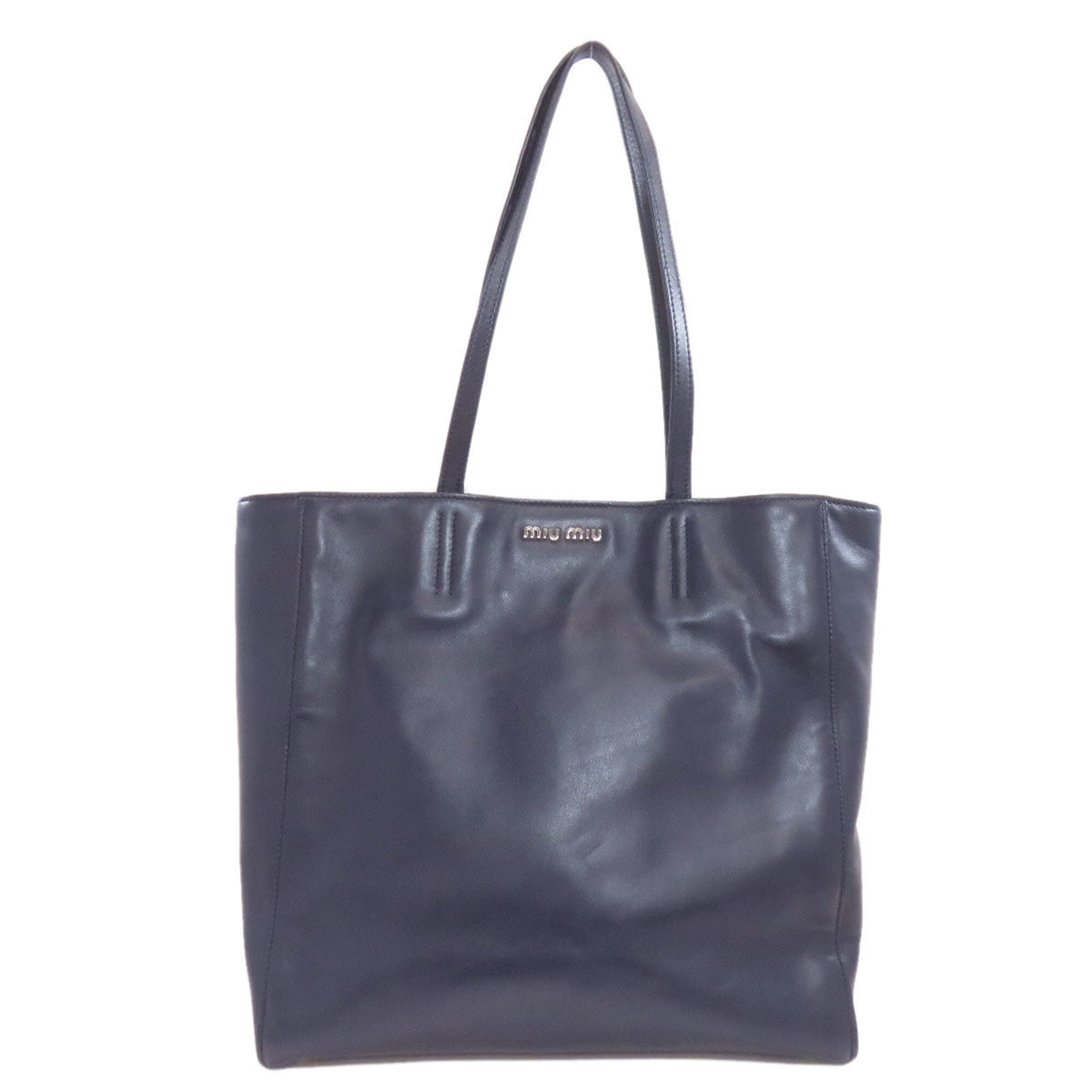Miu Miu Navy Leather Tote Bag (Pre-Owned)