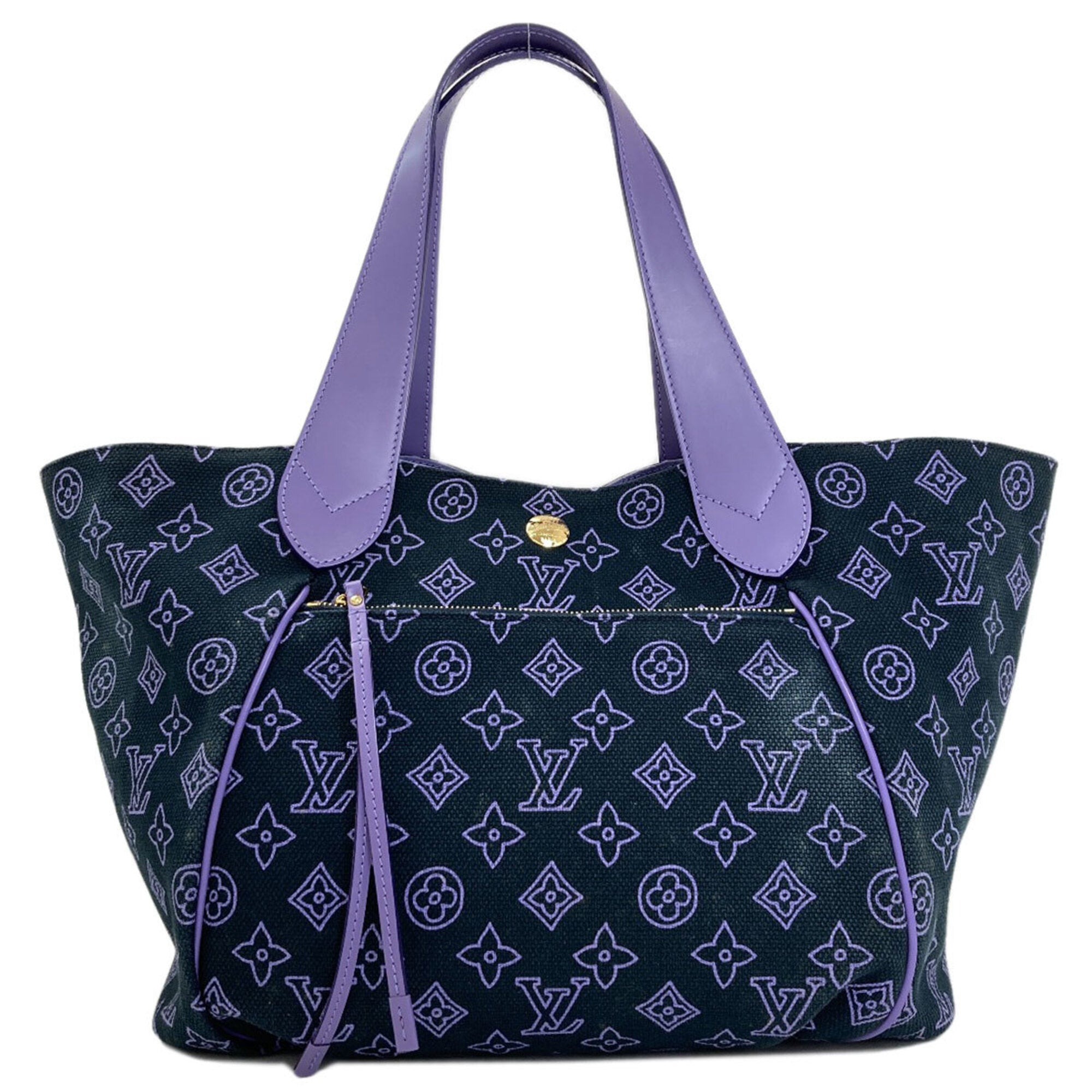 Louis Vuitton Black Purple Canvas Tote Bag (Pre-Owned)
