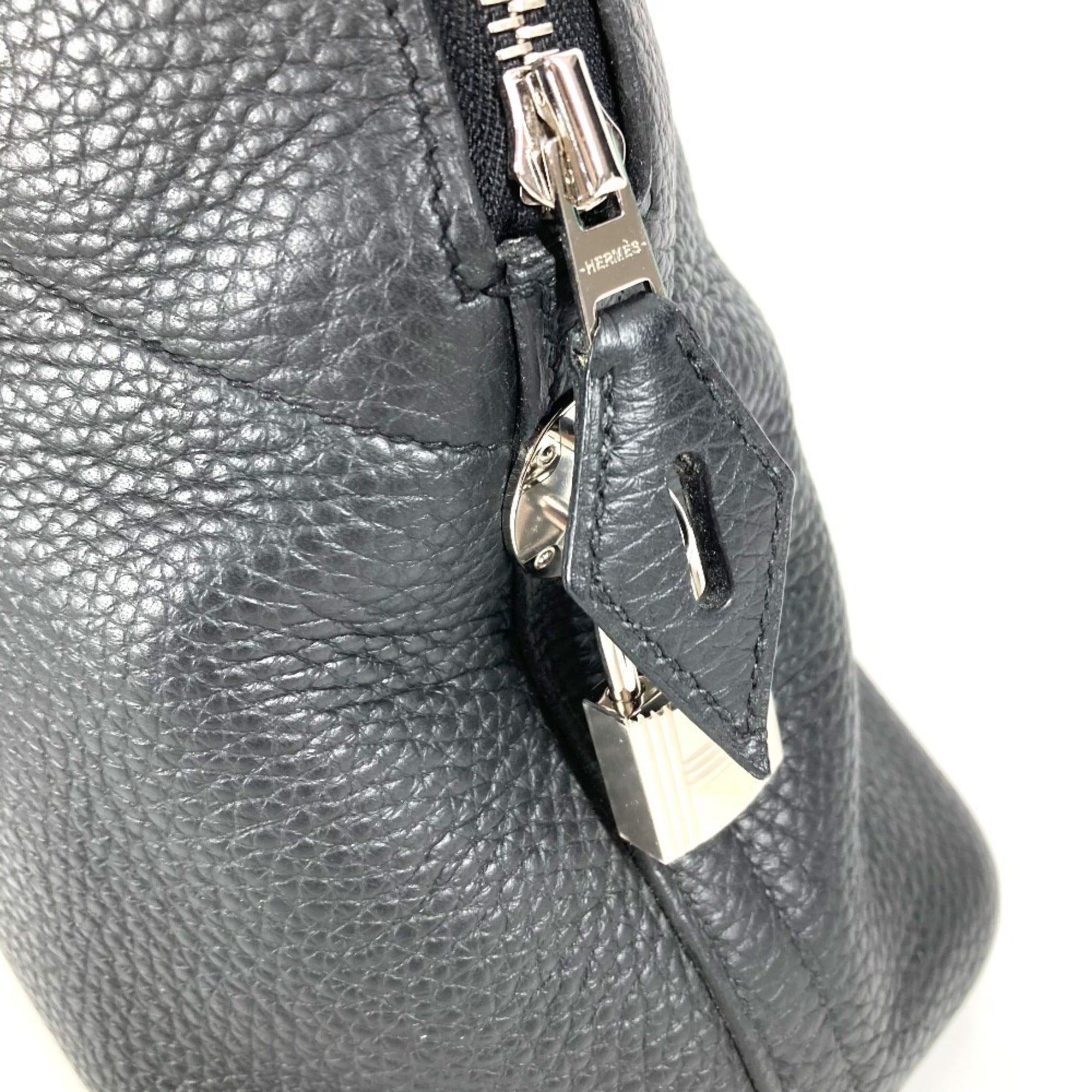 Hermes Black Taurillon Clemence Leather Handbag Shoulder Bag Tote Bag (Pre-Owned)