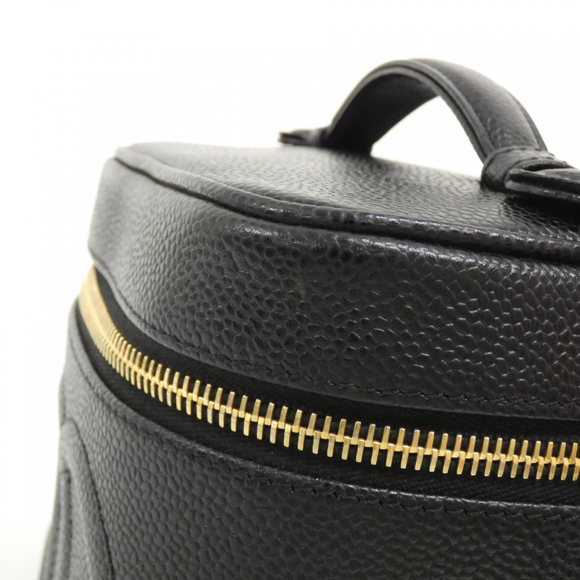 Chanel Black Grained Calfskin Handbag (Pre-Owned)