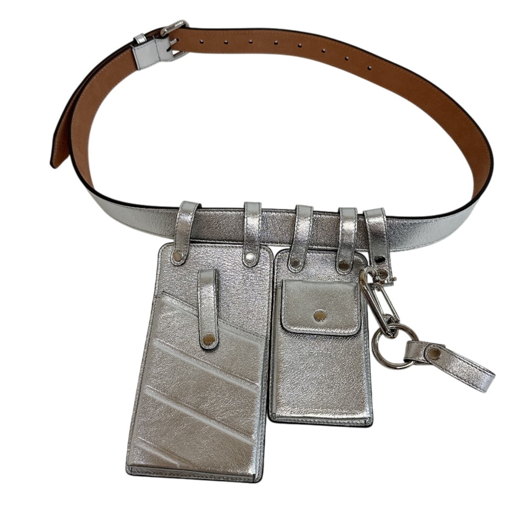 Fendi Silver Leather Fanny Pack (Pre-Owned)