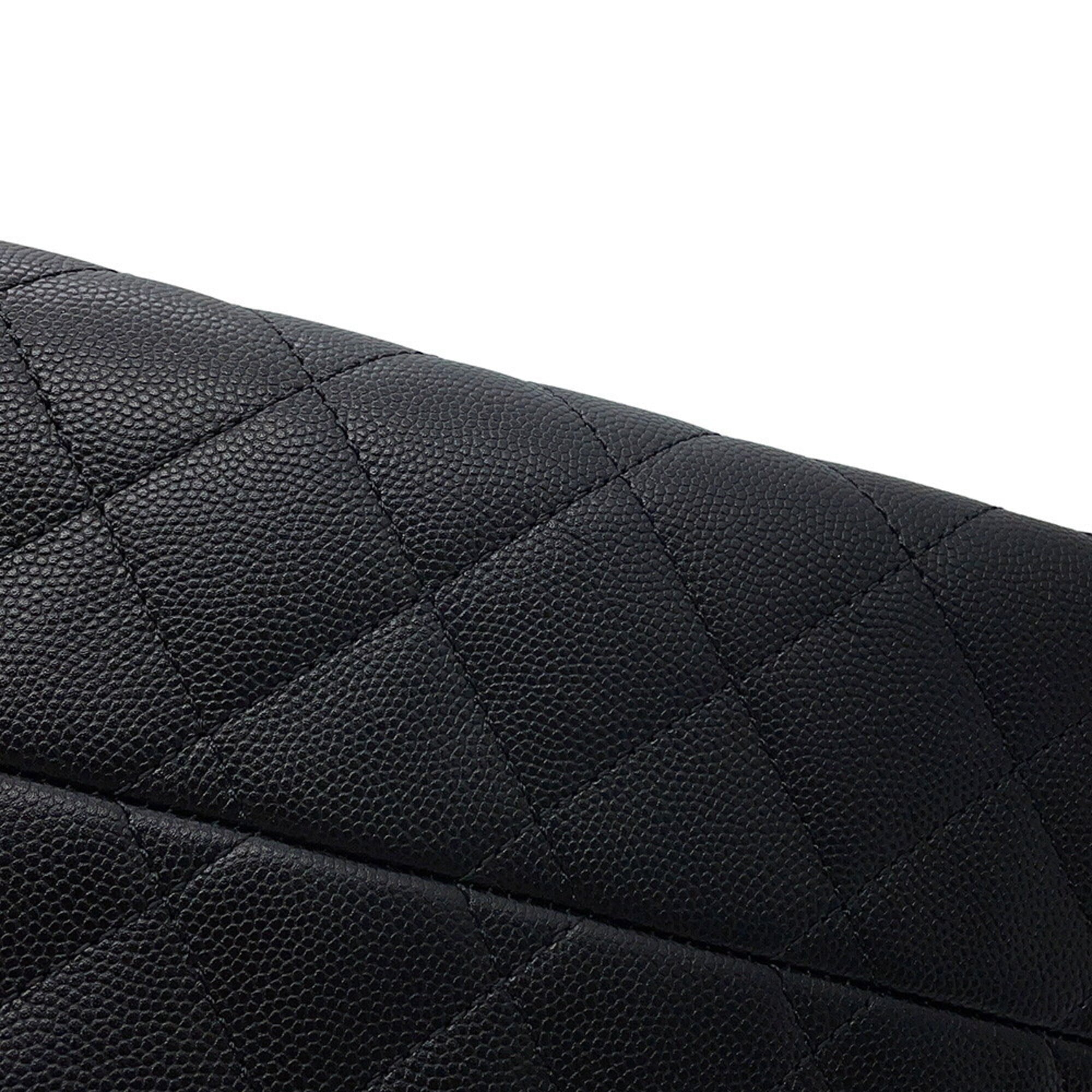 Chanel Black Grained Calfskin Handbag Shoulder Bag (Pre-Owned)