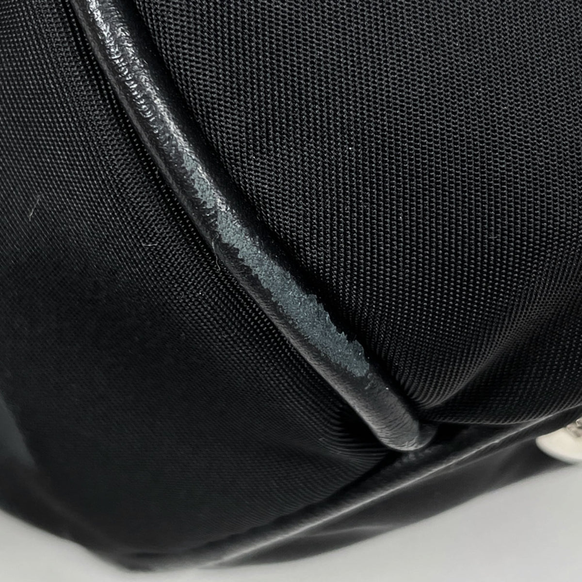 Prada Black Nylon Leather Tote Bag (Pre-Owned)